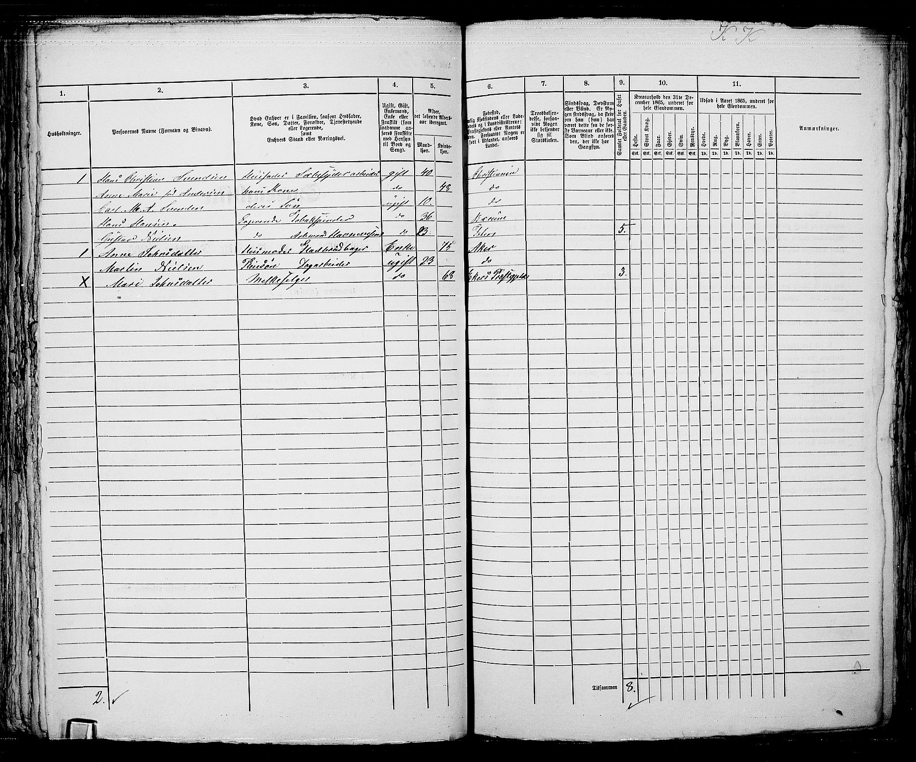 RA, 1865 census for Kristiania, 1865, p. 5127