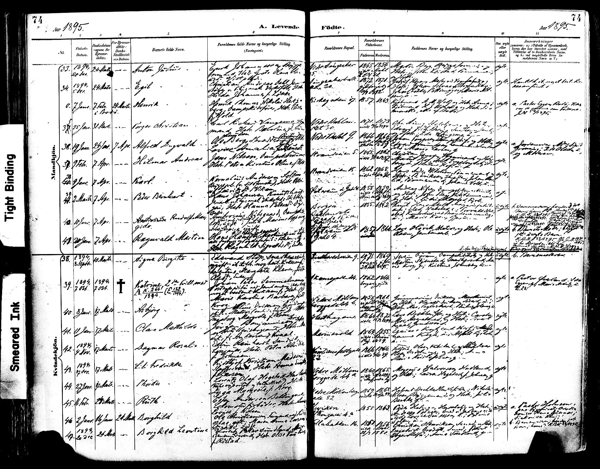 Ministerialprotokoller, klokkerbøker og fødselsregistre - Sør-Trøndelag, SAT/A-1456/604/L0197: Parish register (official) no. 604A18, 1893-1900, p. 74