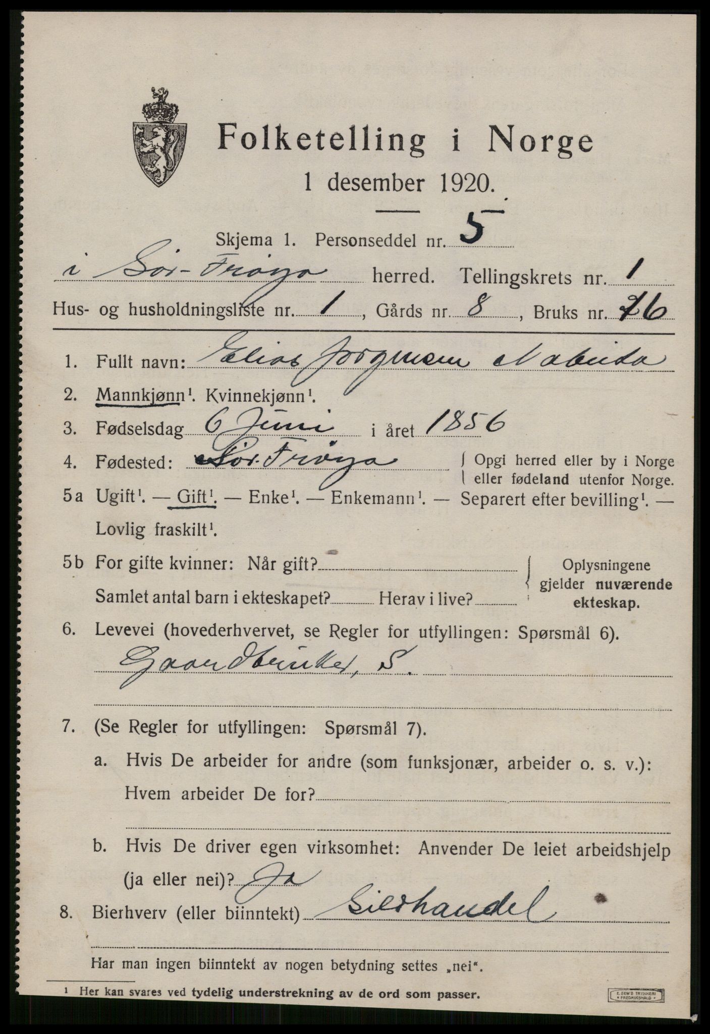 SAT, 1920 census for Sør-Frøya, 1920, p. 793