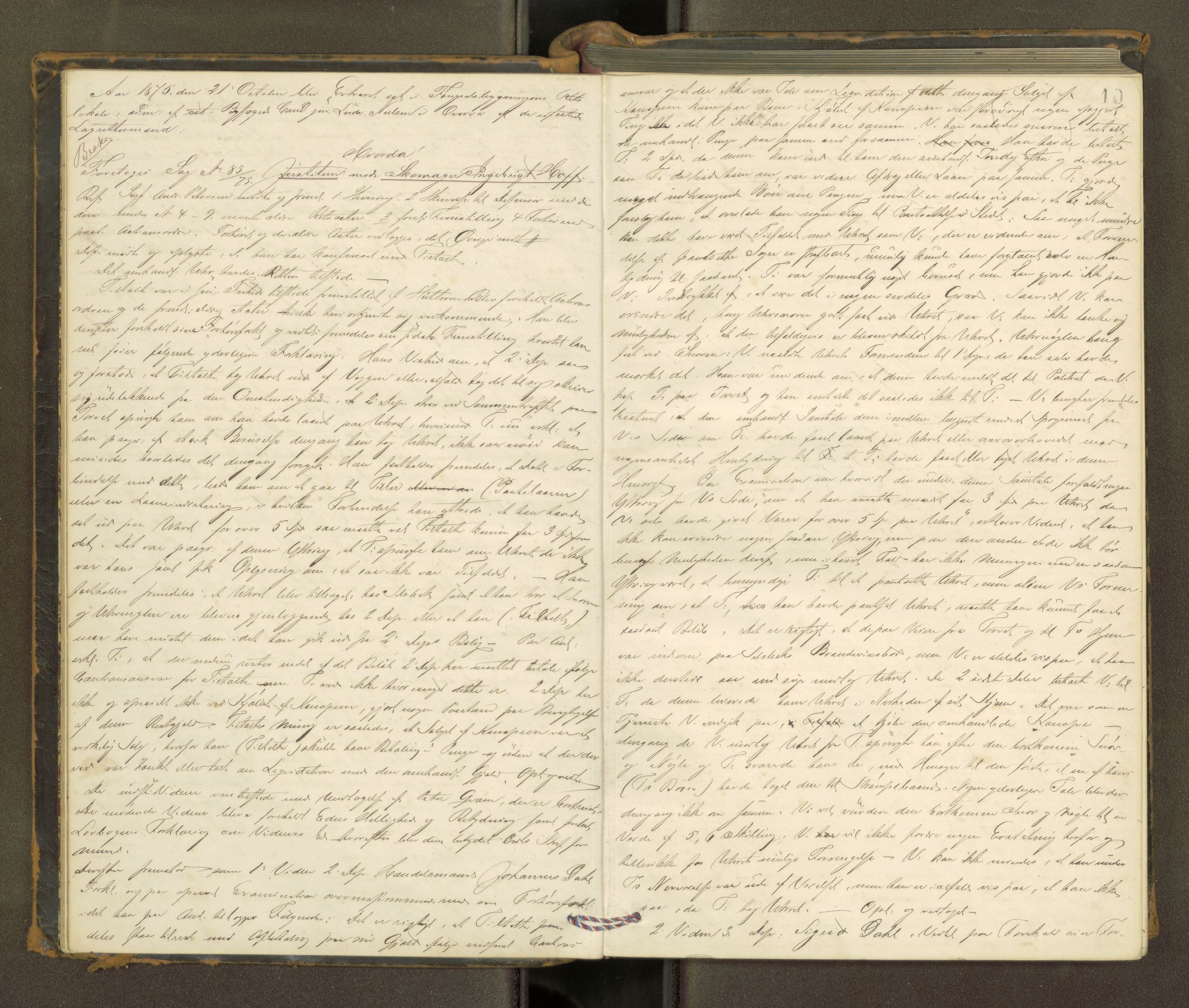 Trondheim byfogd, AV/SAT-A-0003/1/1/1B/L0019: Ekstrarettsprotokoll - 14/9-17/1., 1875-1878, p. 9b-10a