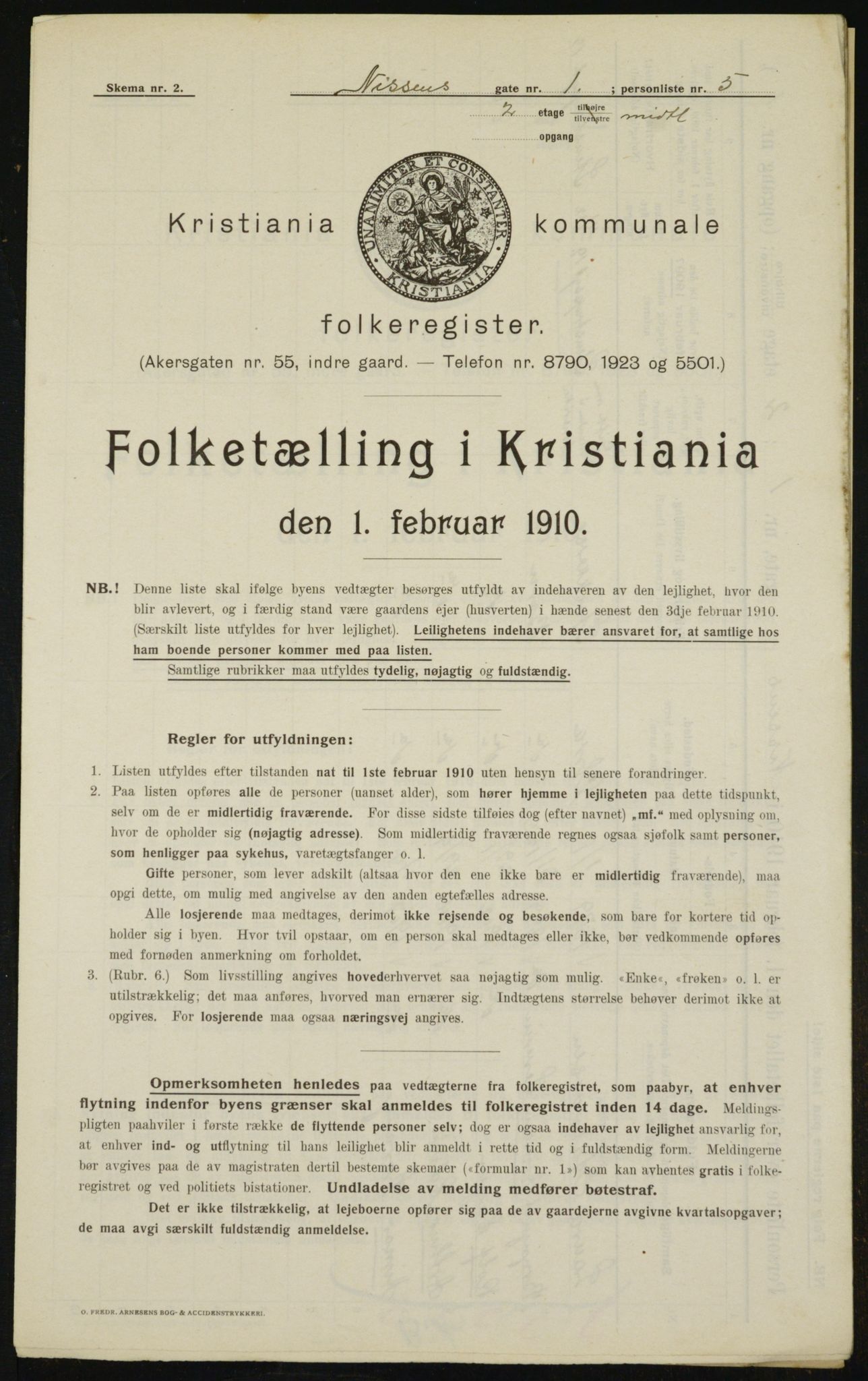 OBA, Municipal Census 1910 for Kristiania, 1910, p. 68697