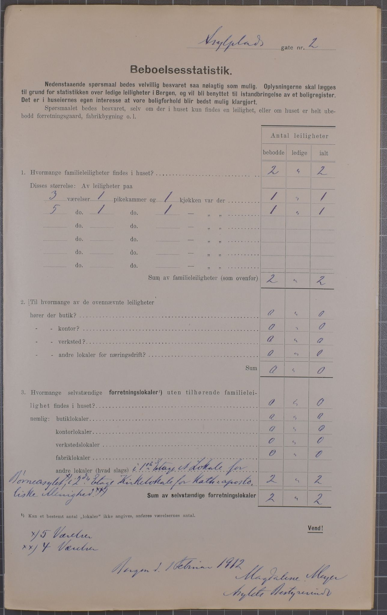 SAB, Municipal Census 1912 for Bergen, 1912, p. 1568