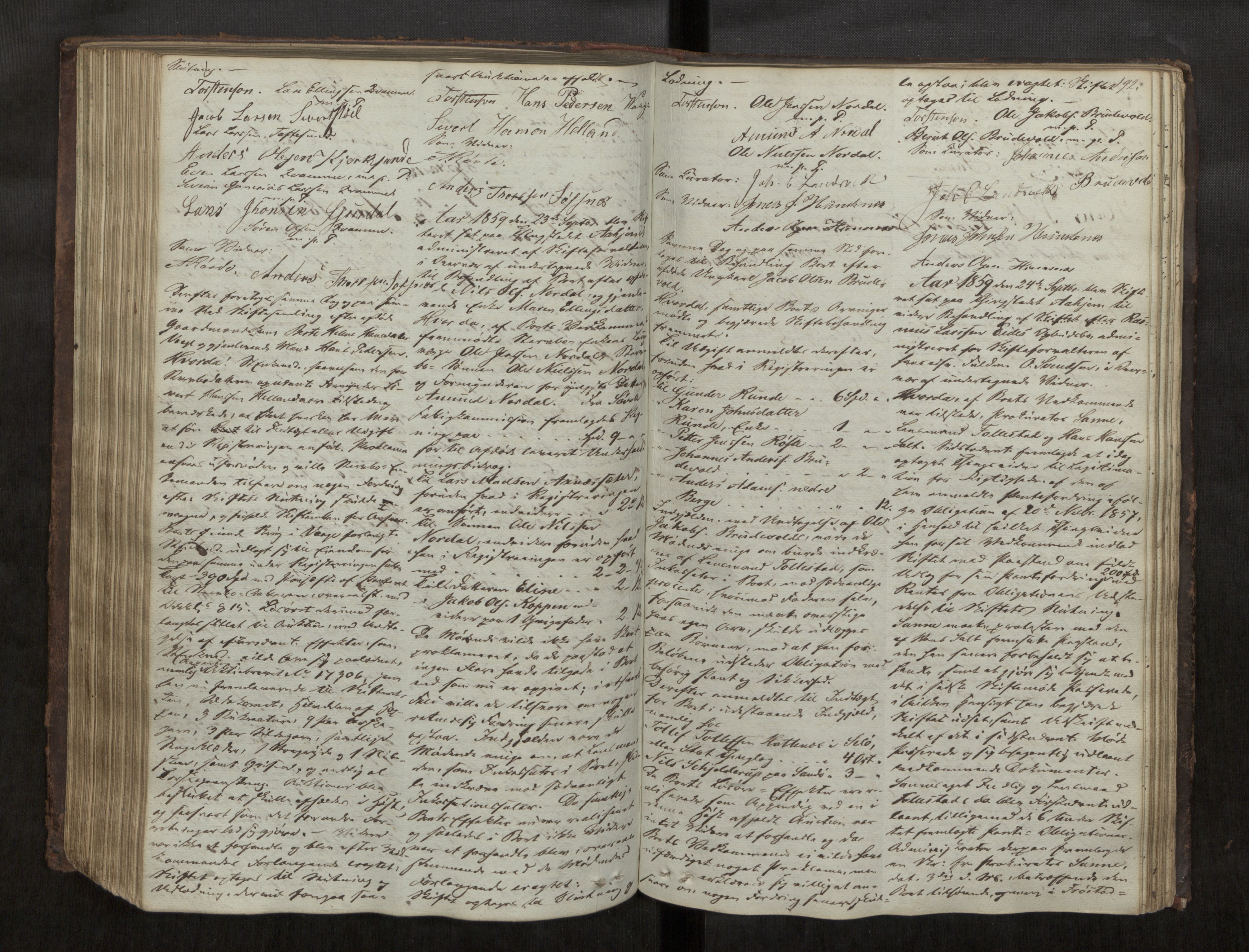 Søre Sunnmøre sorenskriveri, AV/SAT-A-4122/1/3/3B/L0002: Skiftebehandlings- / Skifteforhandlingsprotokollar, 1850-1861, p. 192
