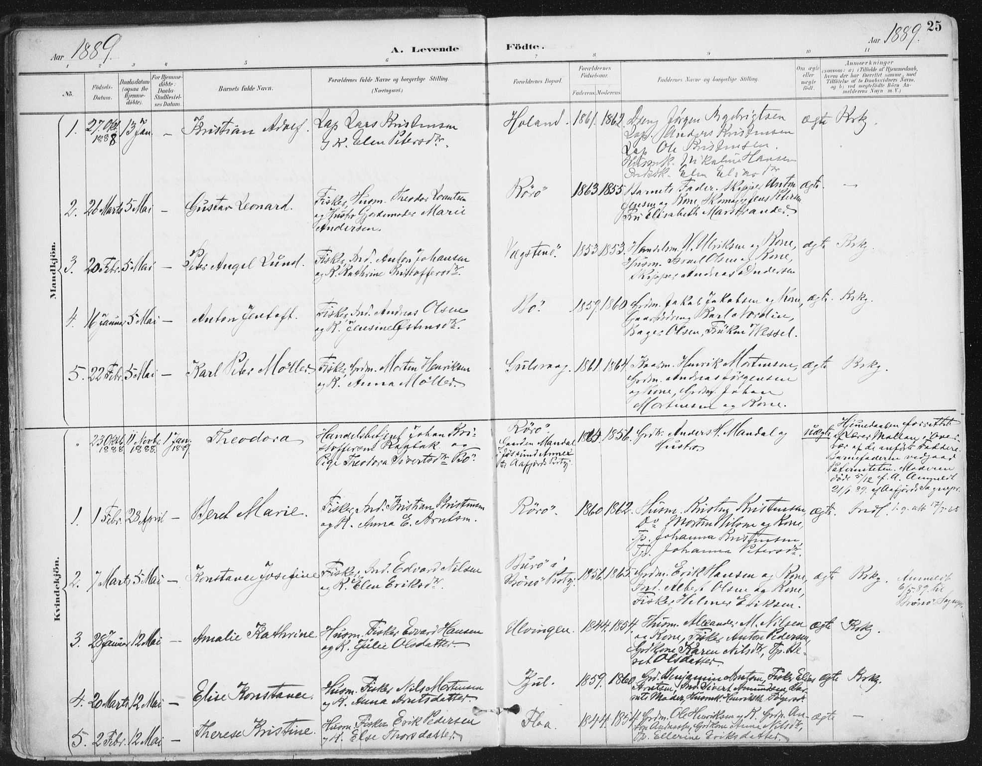 Ministerialprotokoller, klokkerbøker og fødselsregistre - Nordland, AV/SAT-A-1459/816/L0244: Parish register (official) no. 816A10, 1886-1903, p. 25