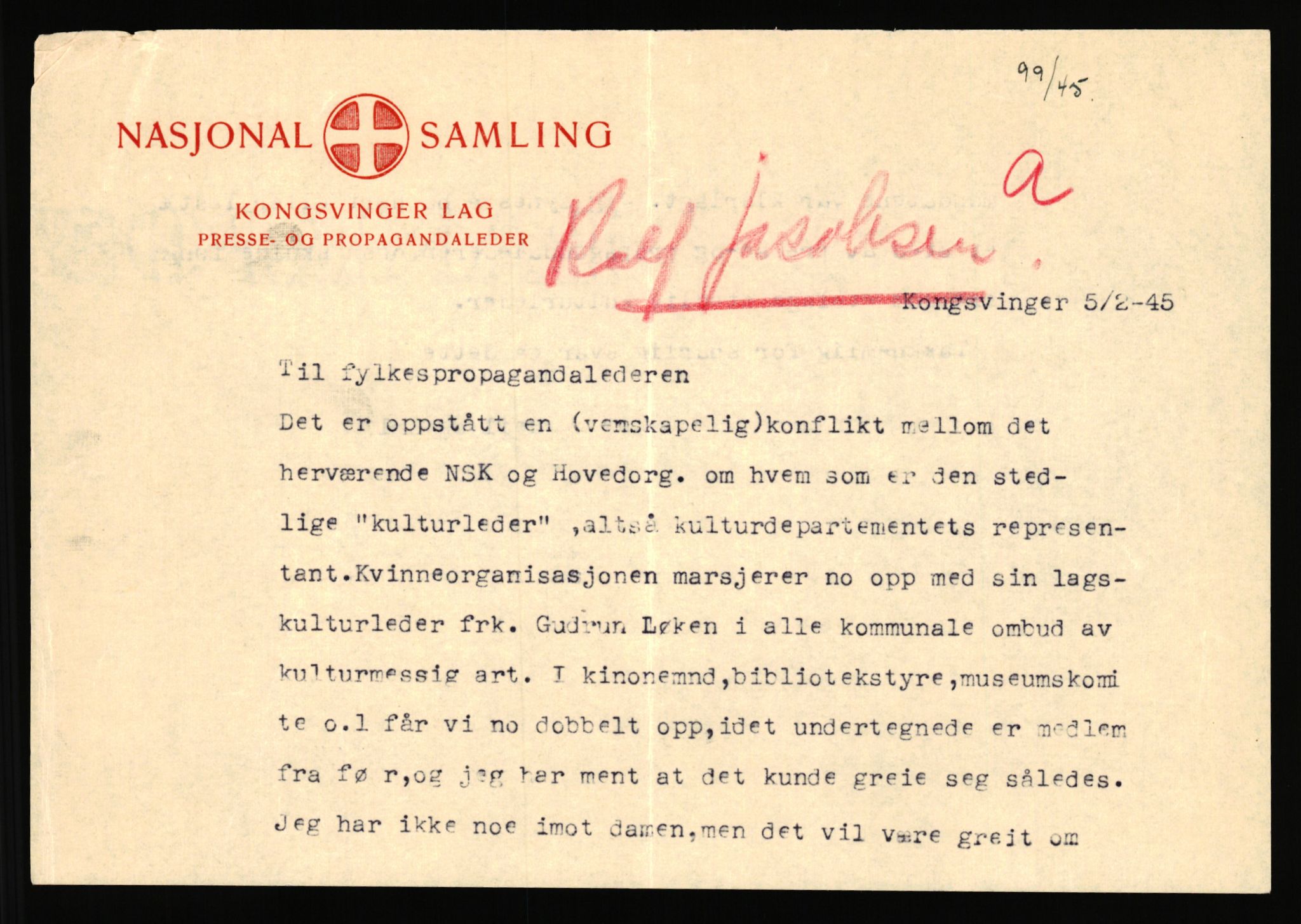 Landssvikarkivet, Kongsvinger politikammer, AV/RA-S-3138-08/Da/L0055/0797: Saker / Anr. 555/45, 1945-1946, p. 72