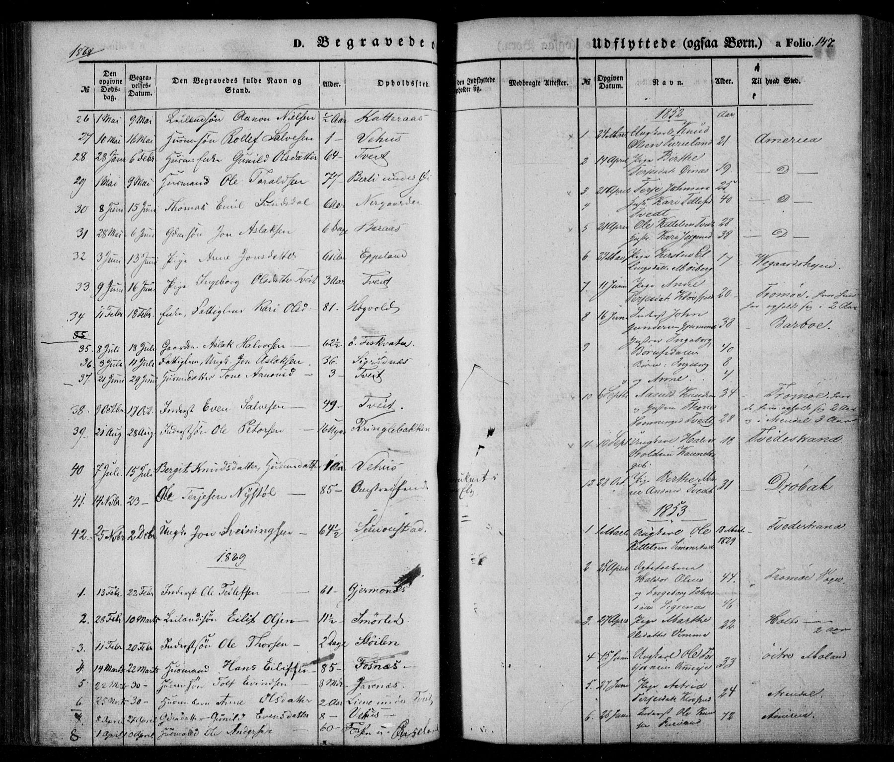 Åmli sokneprestkontor, SAK/1111-0050/F/Fa/Fac/L0008: Parish register (official) no. A 8, 1852-1869, p. 147