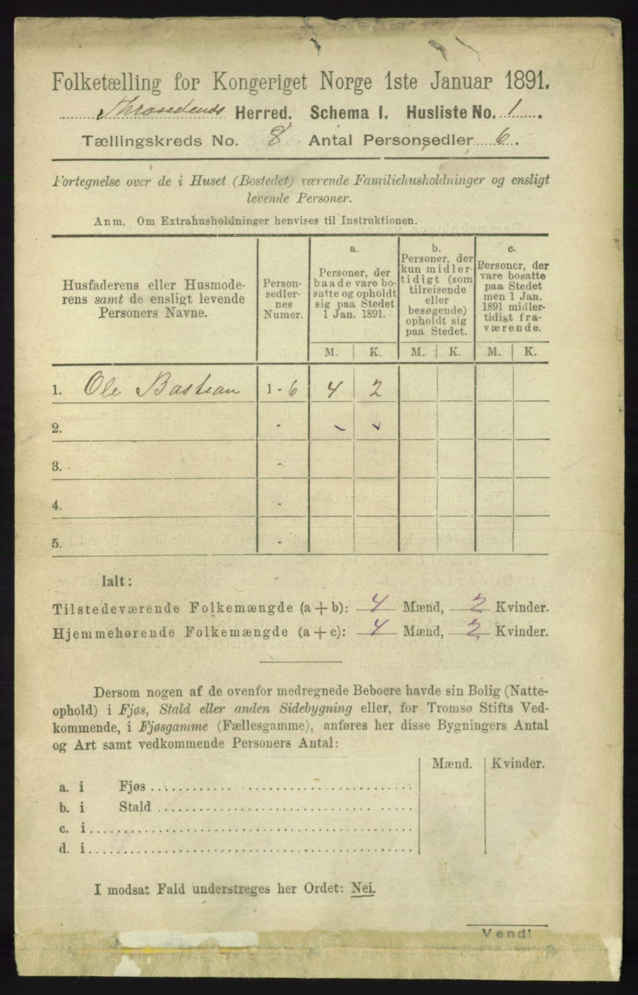 RA, 1891 census for 1914 Trondenes, 1891, p. 5687