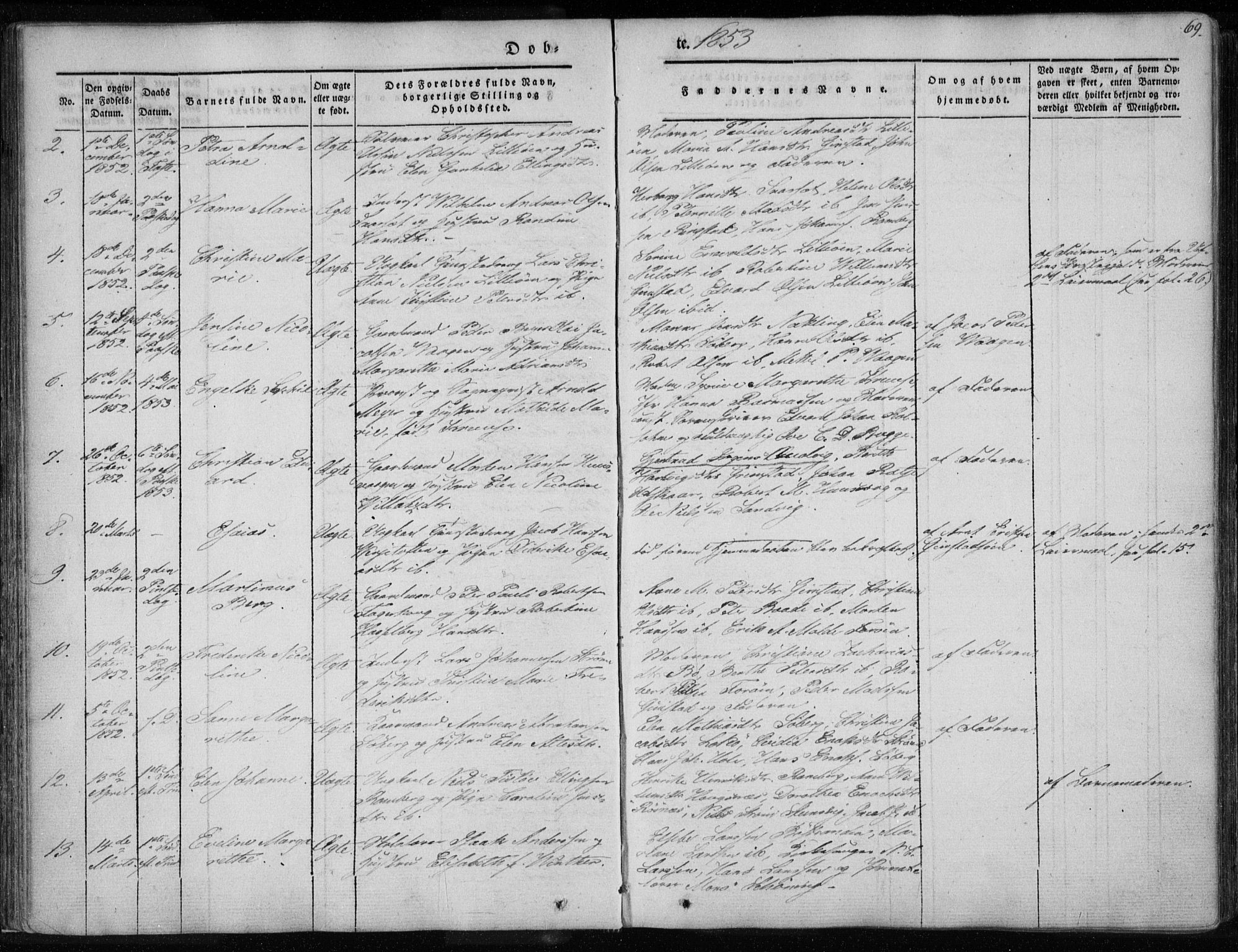 Ministerialprotokoller, klokkerbøker og fødselsregistre - Nordland, SAT/A-1459/891/L1299: Parish register (official) no. 891A04, 1841-1856, p. 69