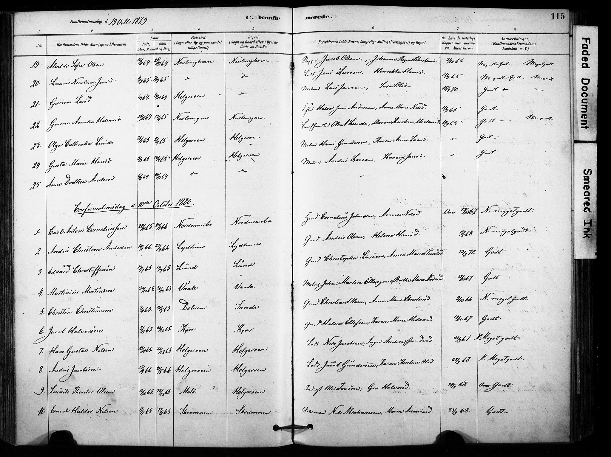 Brunlanes kirkebøker, AV/SAKO-A-342/F/Fb/L0001: Parish register (official) no. II 1, 1878-1899, p. 115