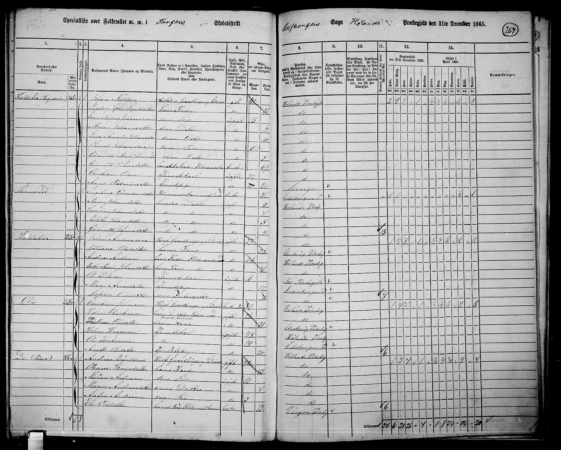 RA, 1865 census for Høland, 1865, p. 241