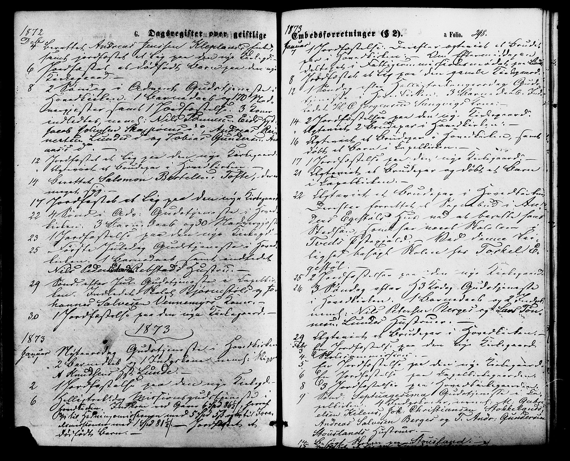 Søgne sokneprestkontor, SAK/1111-0037/F/Fa/Fab/L0011: Parish register (official) no. A 11, 1869-1879, p. 298