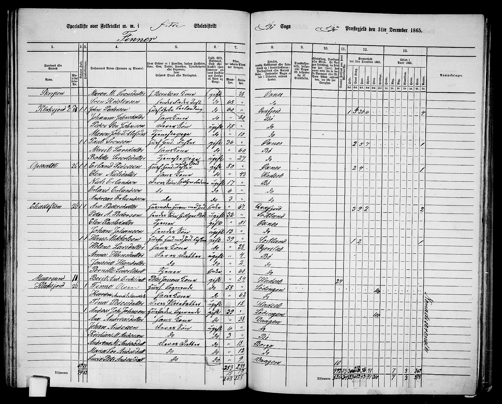 RA, 1865 census for Bø, 1865, p. 49