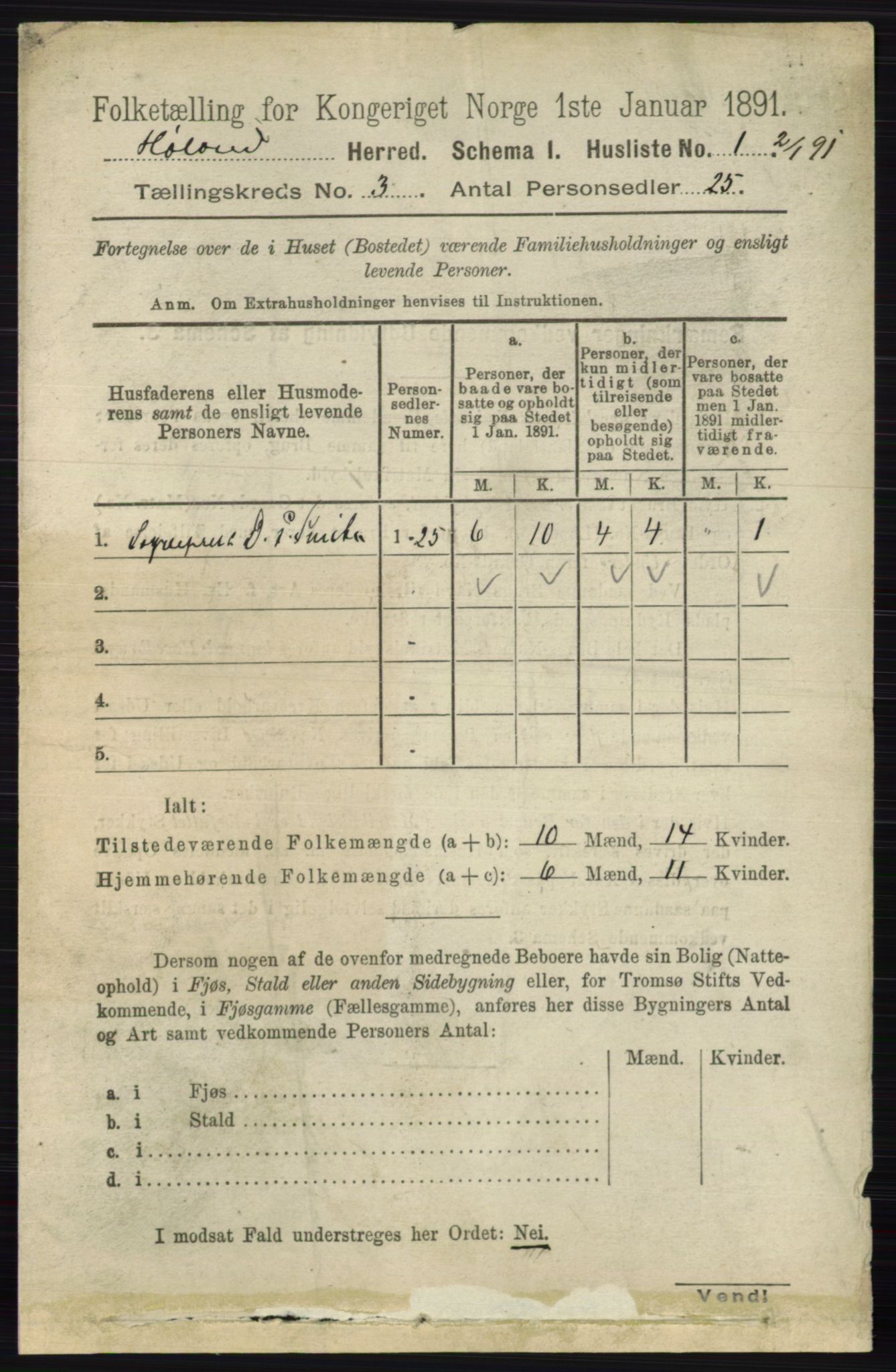 RA, 1891 census for 0221 Høland, 1891, p. 1618