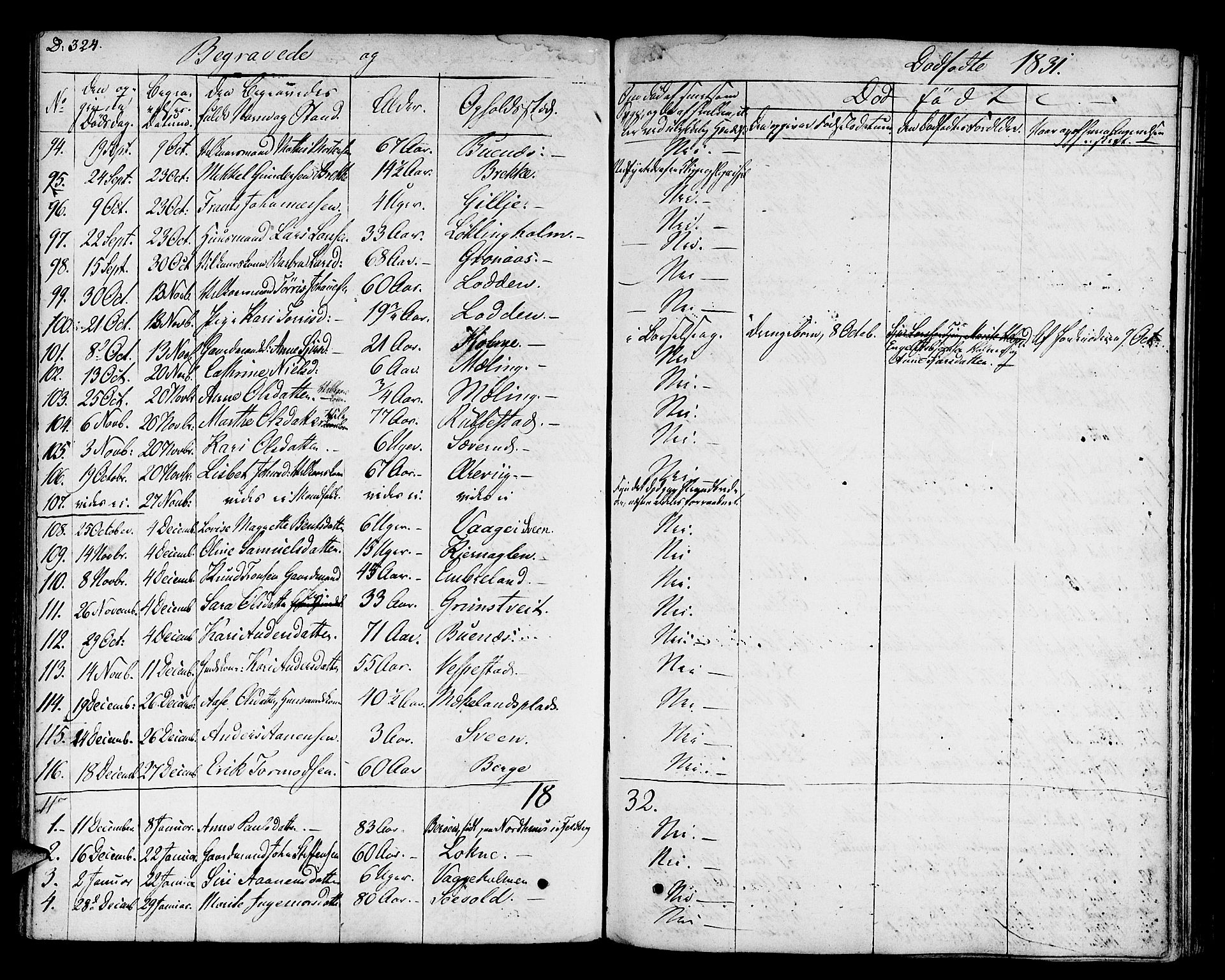 Finnås sokneprestembete, SAB/A-99925/H/Ha/Haa/Haaa/L0005: Parish register (official) no. A 5, 1823-1835, p. 324