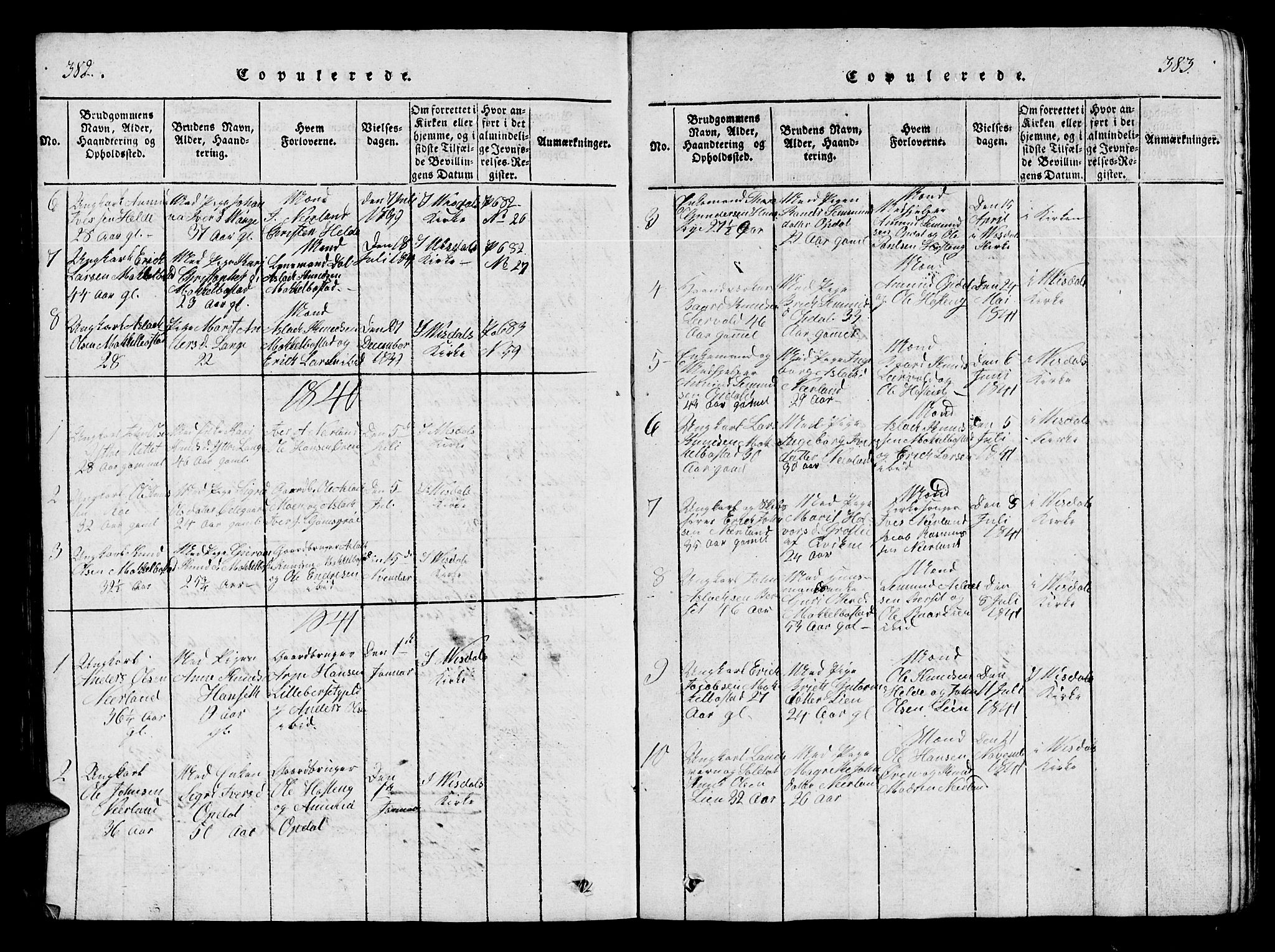 Ministerialprotokoller, klokkerbøker og fødselsregistre - Møre og Romsdal, SAT/A-1454/554/L0644: Parish register (copy) no. 554C01, 1818-1851, p. 382-383