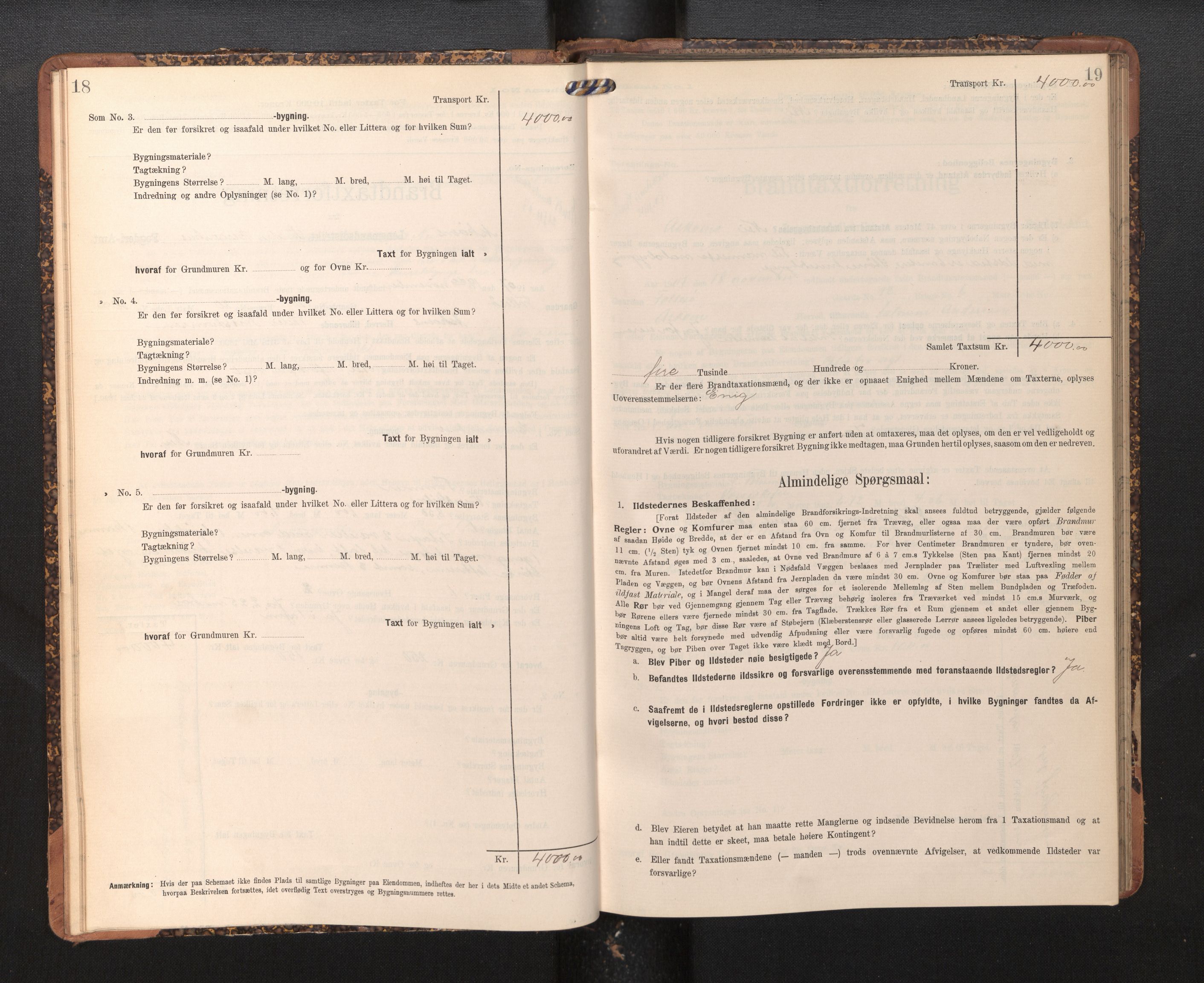 Lensmannen i Askøy, AV/SAB-A-31001/0012/L0005: Branntakstprotokoll, skjematakst, 1907-1915, p. 18-19