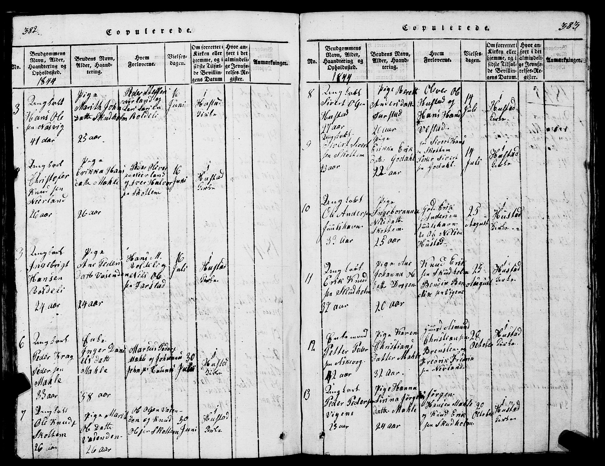 Ministerialprotokoller, klokkerbøker og fødselsregistre - Møre og Romsdal, SAT/A-1454/567/L0781: Parish register (copy) no. 567C01, 1818-1845, p. 382-383