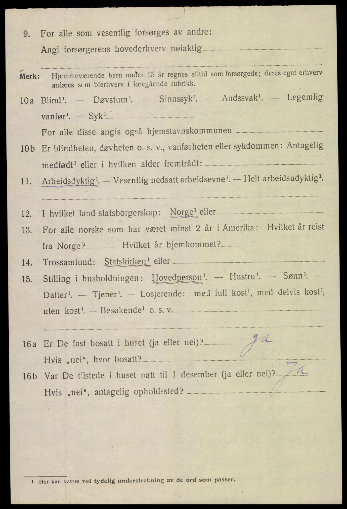 SAK, 1920 census for Lillesand, 1920, p. 2894