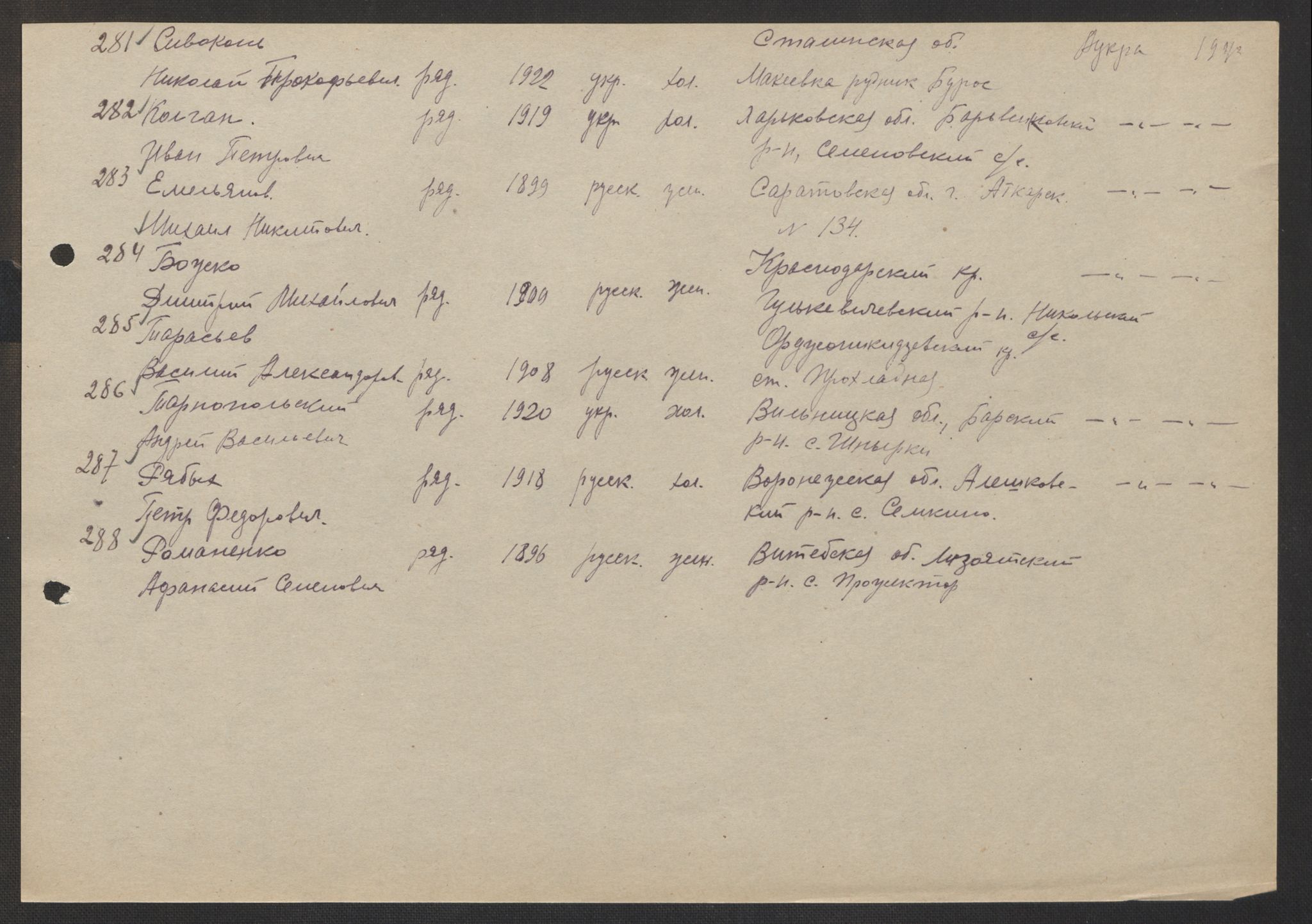 Flyktnings- og fangedirektoratet, Repatrieringskontoret, AV/RA-S-1681/D/Db/L0017: Displaced Persons (DPs) og sivile tyskere, 1945-1948, p. 157