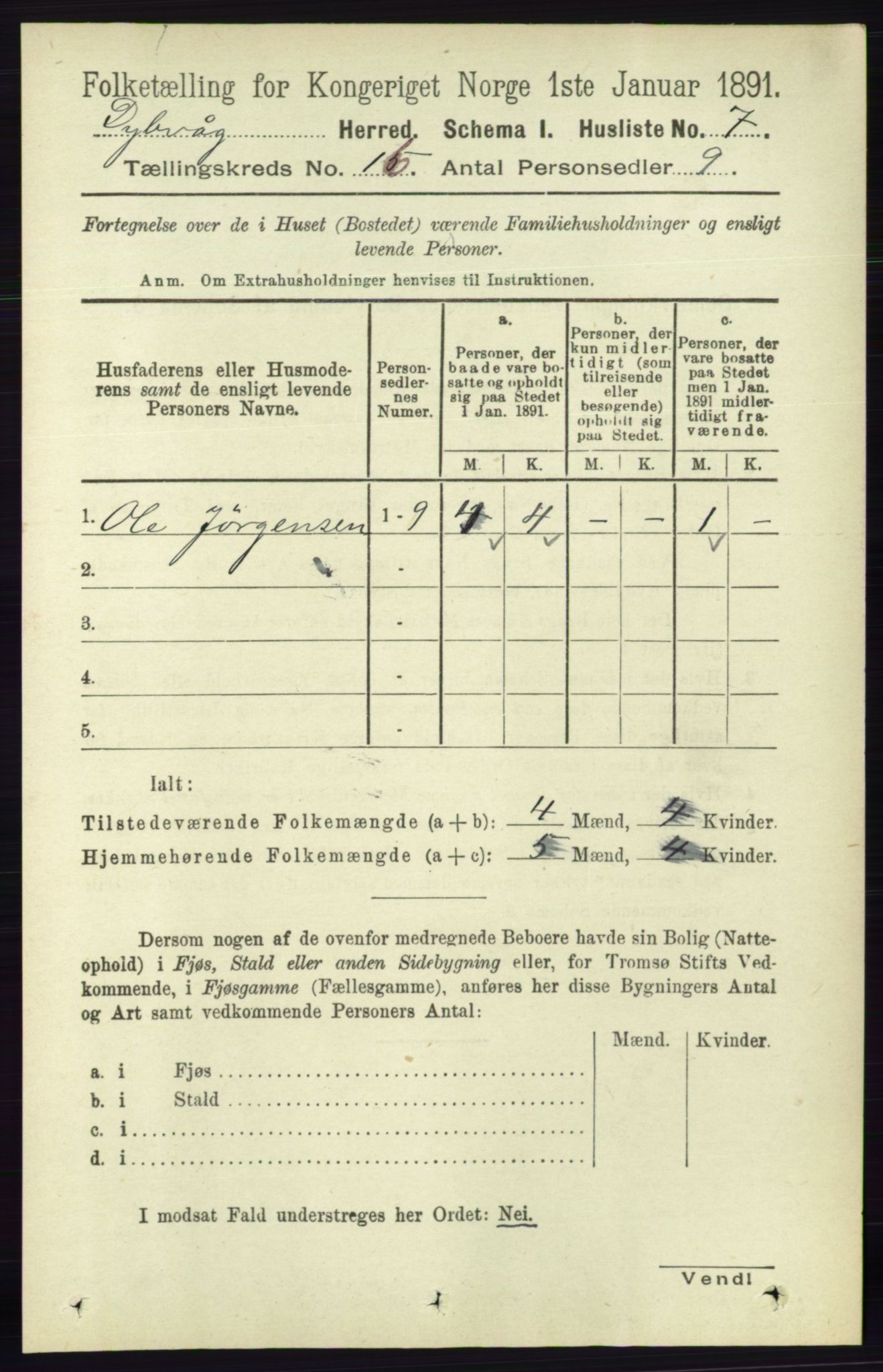 RA, 1891 census for 0915 Dypvåg, 1891, p. 6331