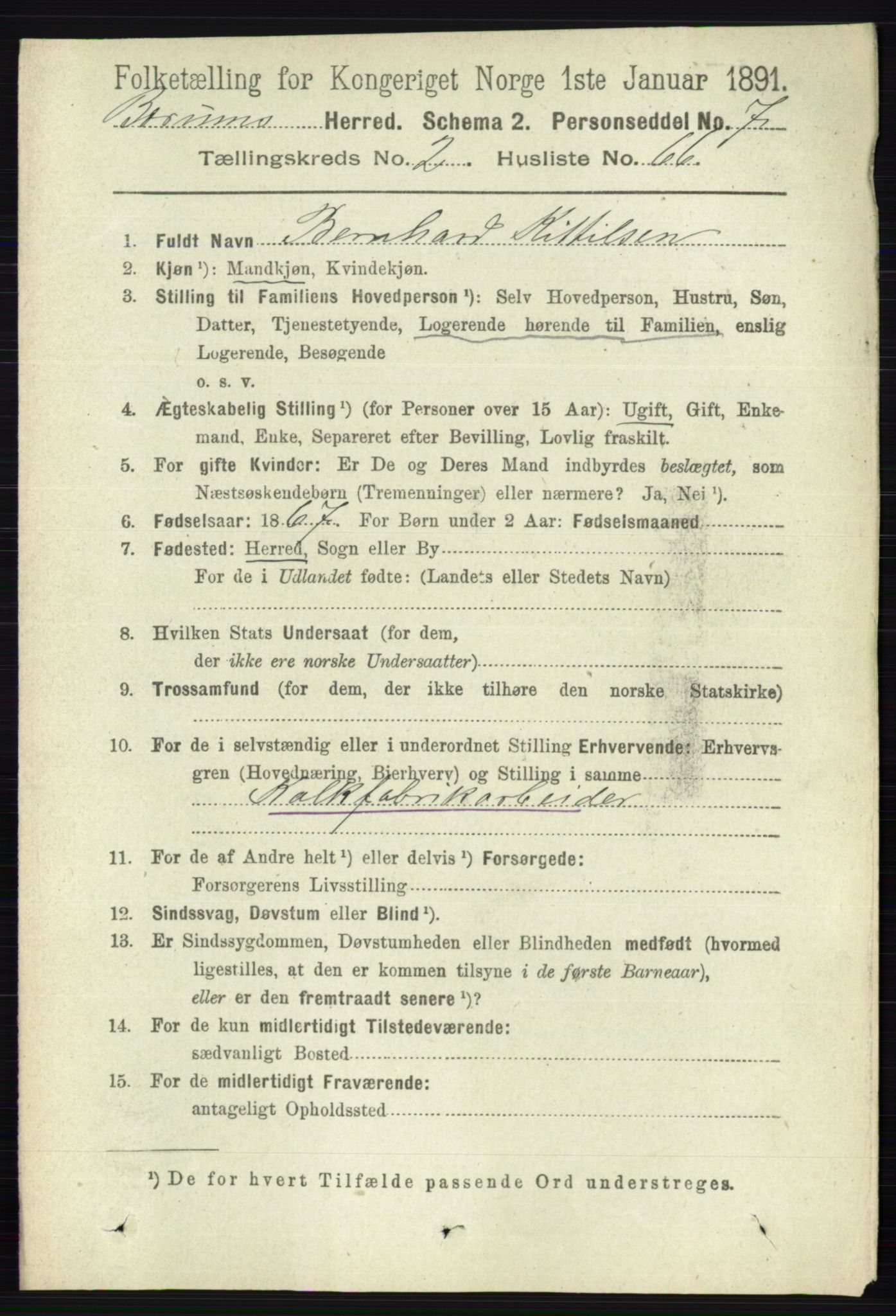 RA, 1891 census for 0219 Bærum, 1891, p. 1535