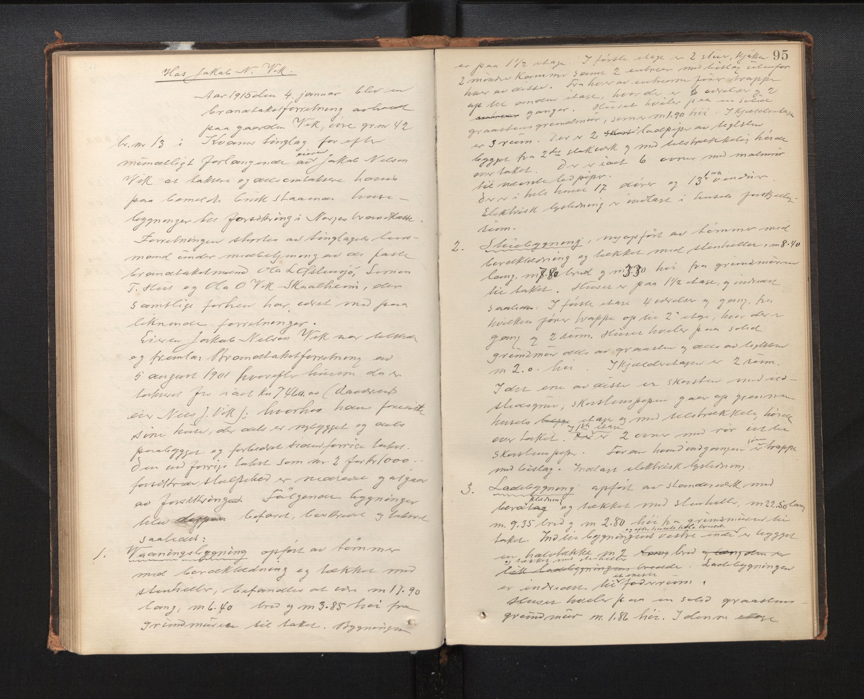 Lensmannen i Kvam, AV/SAB-A-33201/0012/L0002: Branntakstprotokoll, 1881-1919, p. 94b-95a
