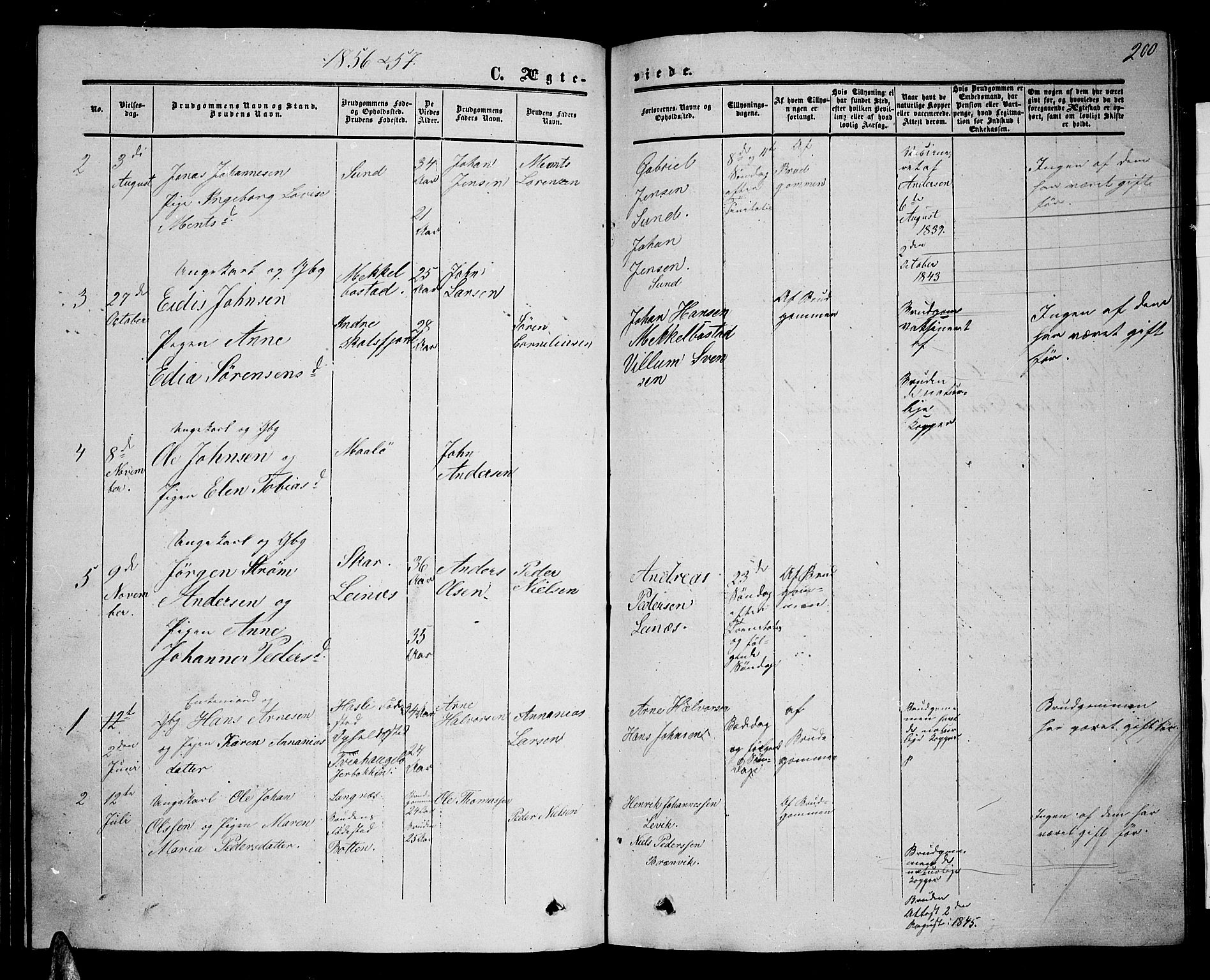 Ministerialprotokoller, klokkerbøker og fødselsregistre - Nordland, AV/SAT-A-1459/857/L0827: Parish register (copy) no. 857C02, 1852-1879, p. 200