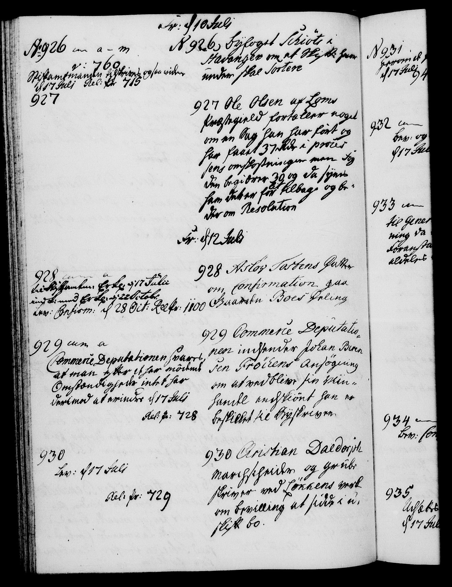 Danske Kanselli 1572-1799, AV/RA-EA-3023/I/Ia/L0002: 3. departements journal, 1772