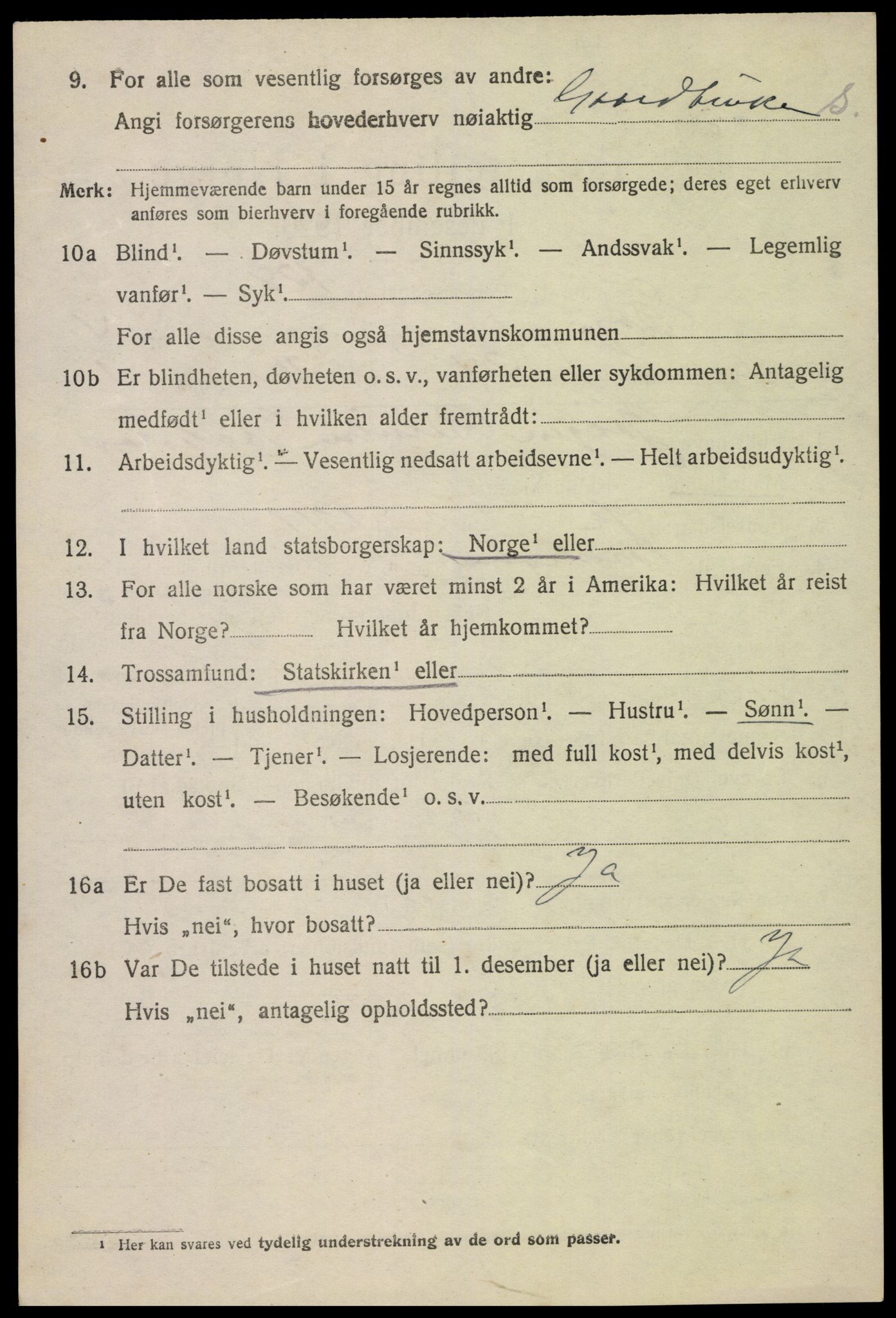 SAK, 1920 census for Evje, 1920, p. 1567
