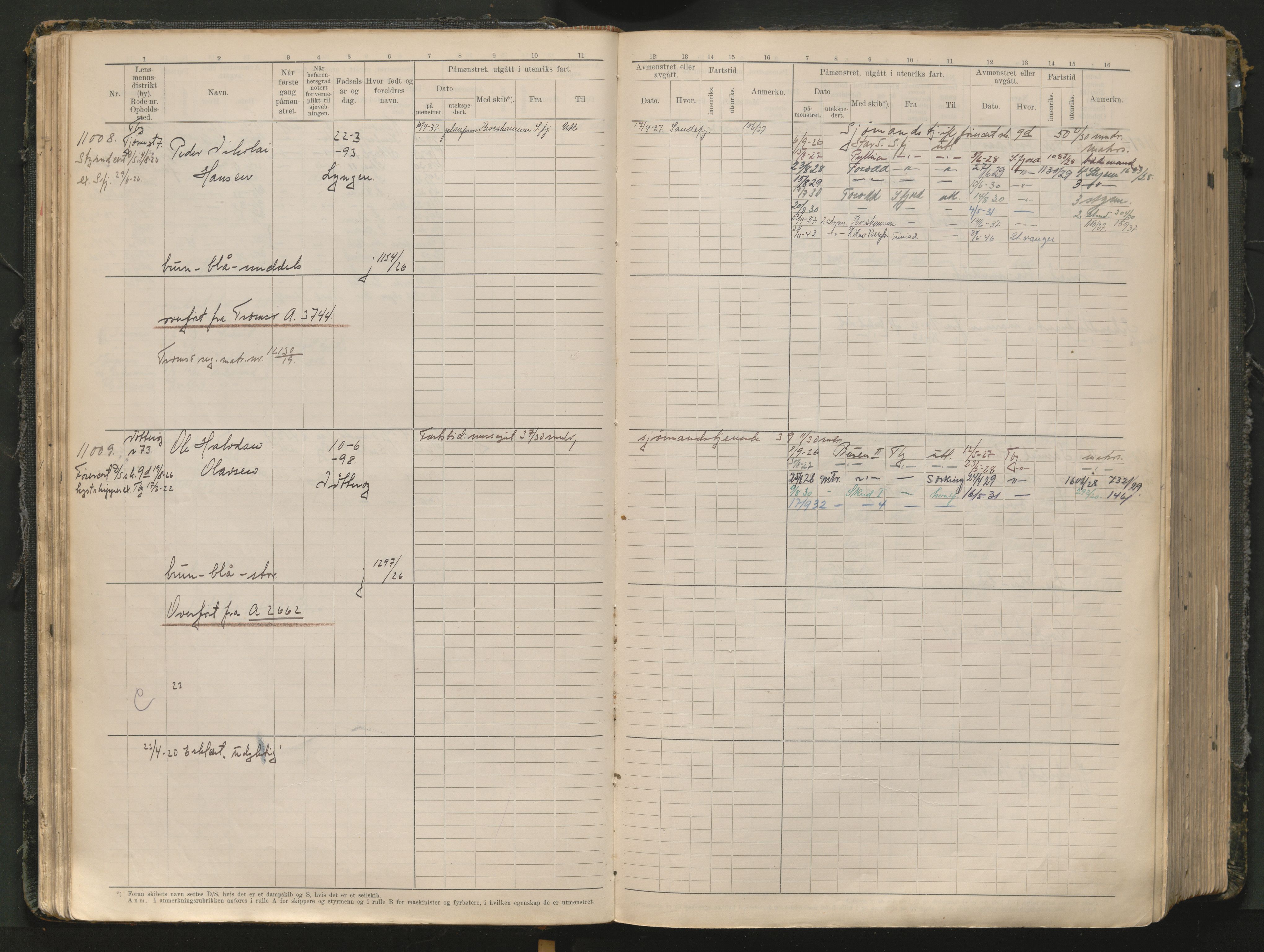 Tønsberg innrulleringskontor, AV/SAKO-A-786/F/Fc/Fcb/L0012: Hovedrulle Patent nr. 10828-12216, 1925-1948