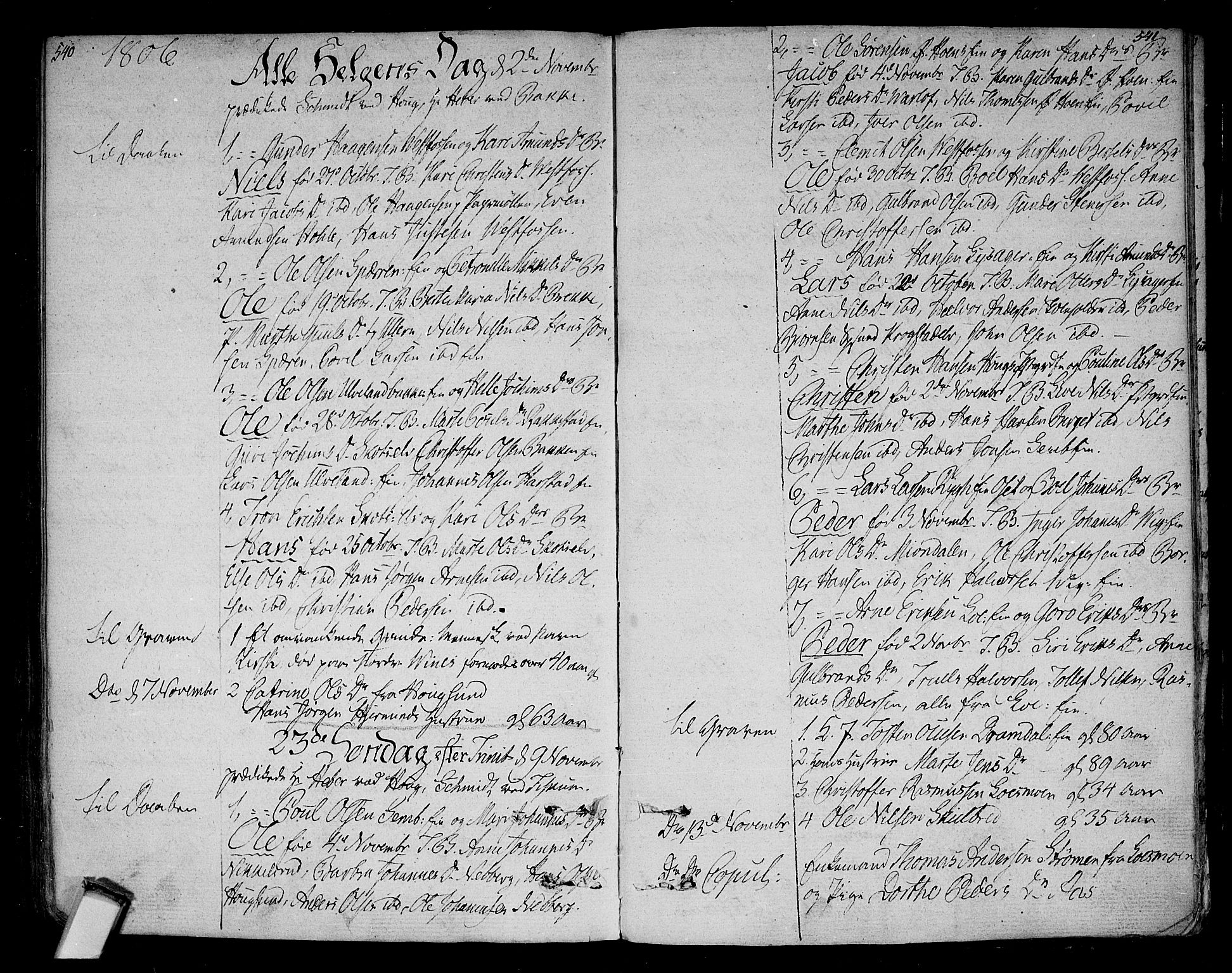 Eiker kirkebøker, AV/SAKO-A-4/F/Fa/L0009: Parish register (official) no. I 9, 1789-1806, p. 540-541