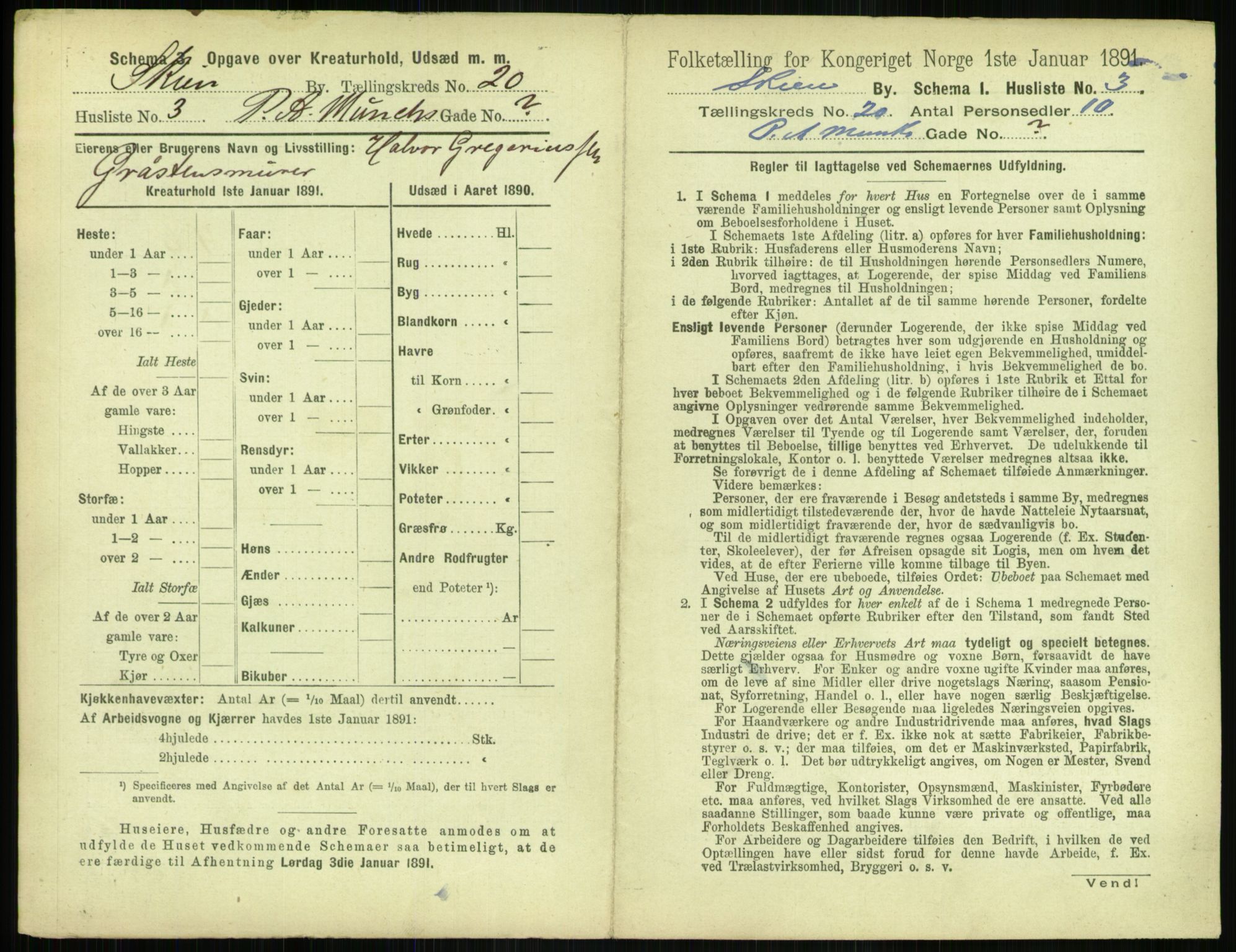 RA, 1891 census for 0806 Skien, 1891, p. 750