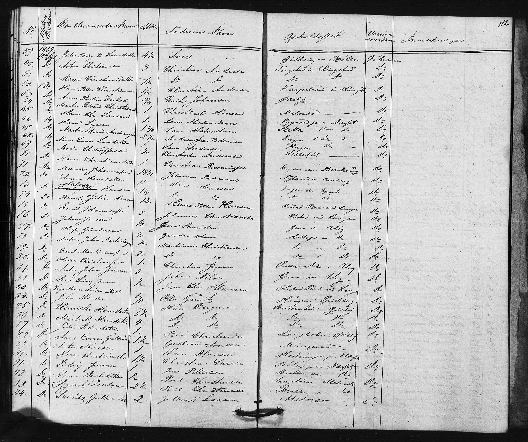 Enebakk prestekontor Kirkebøker, SAO/A-10171c/F/Fa/L0015: Parish register (official) no. I 15, 1830-1867, p. 112