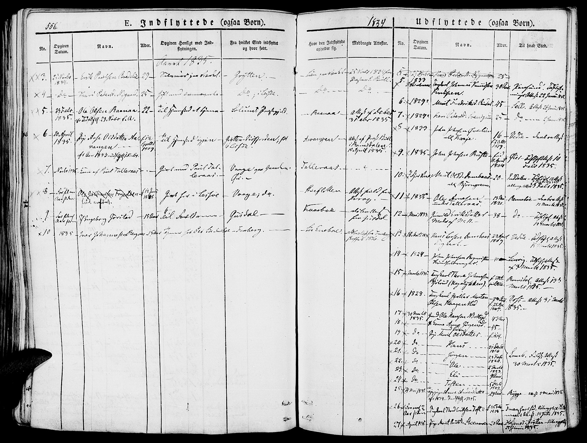 Lesja prestekontor, SAH/PREST-068/H/Ha/Haa/L0005: Parish register (official) no. 5, 1830-1842, p. 556