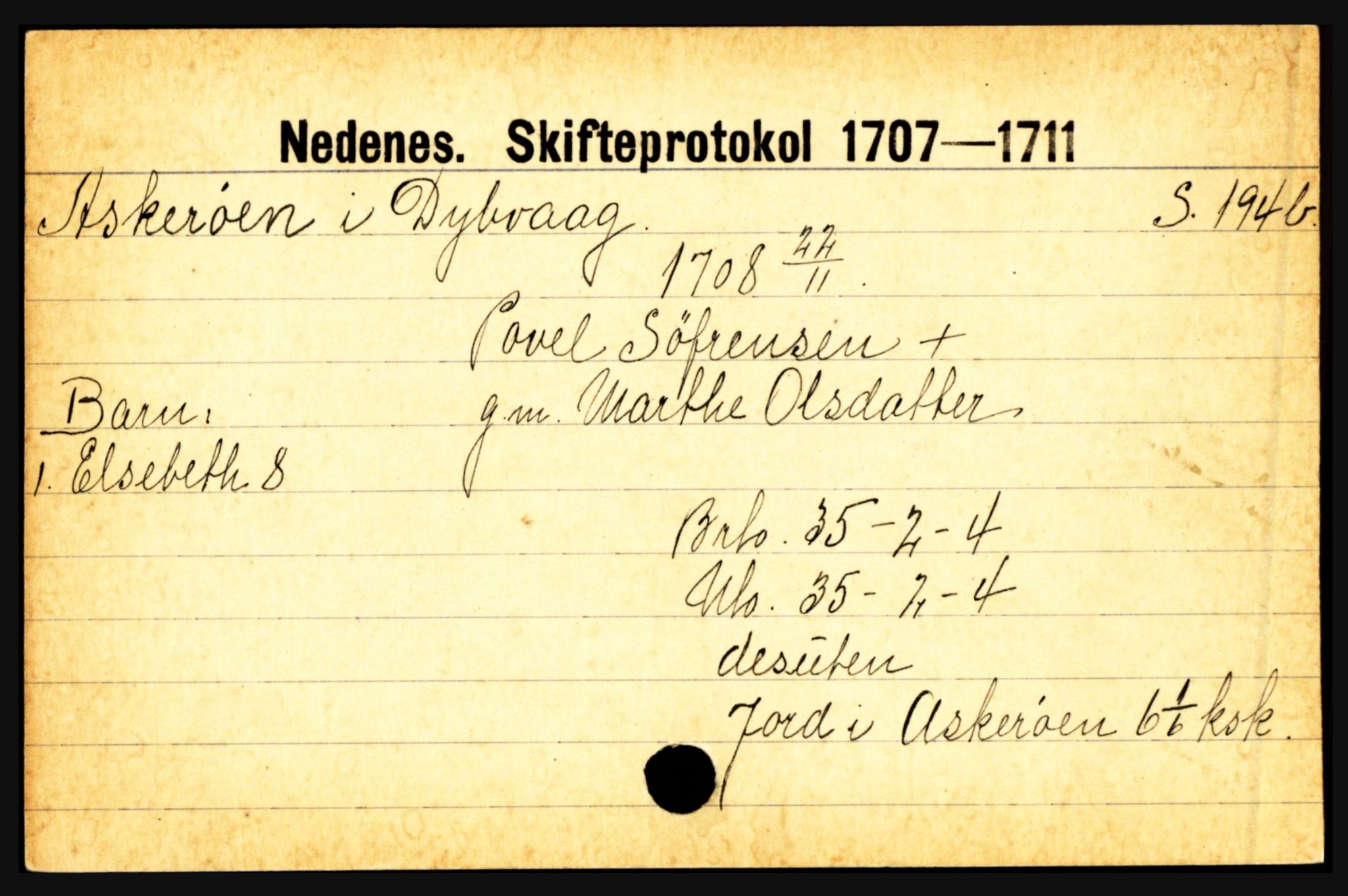 Nedenes sorenskriveri før 1824, AV/SAK-1221-0007/H, p. 981