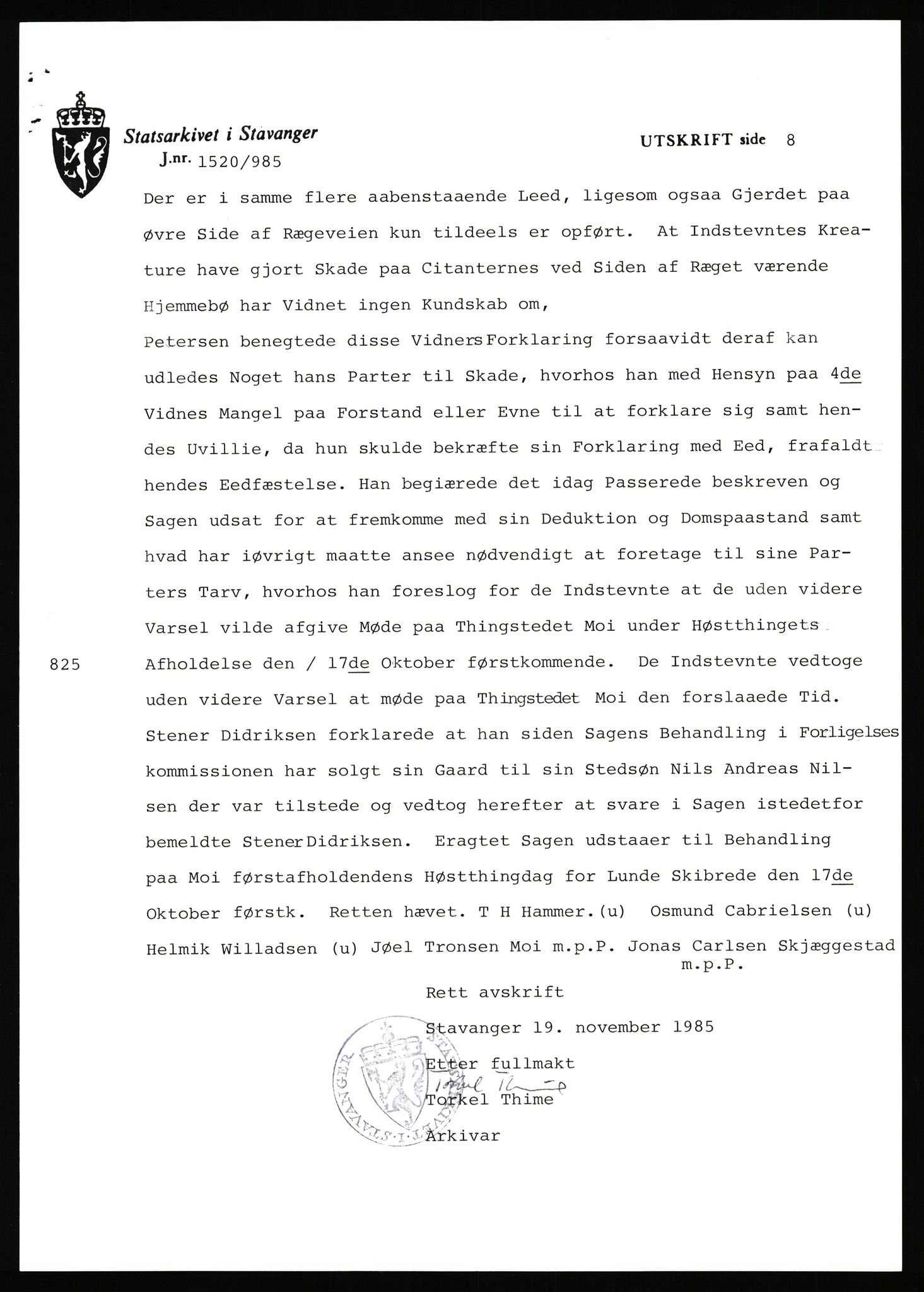 Statsarkivet i Stavanger, AV/SAST-A-101971/03/Y/Yj/L0032: Avskrifter sortert etter gårdsnavn: Hauge øvre - Hausken, 1750-1930, p. 420