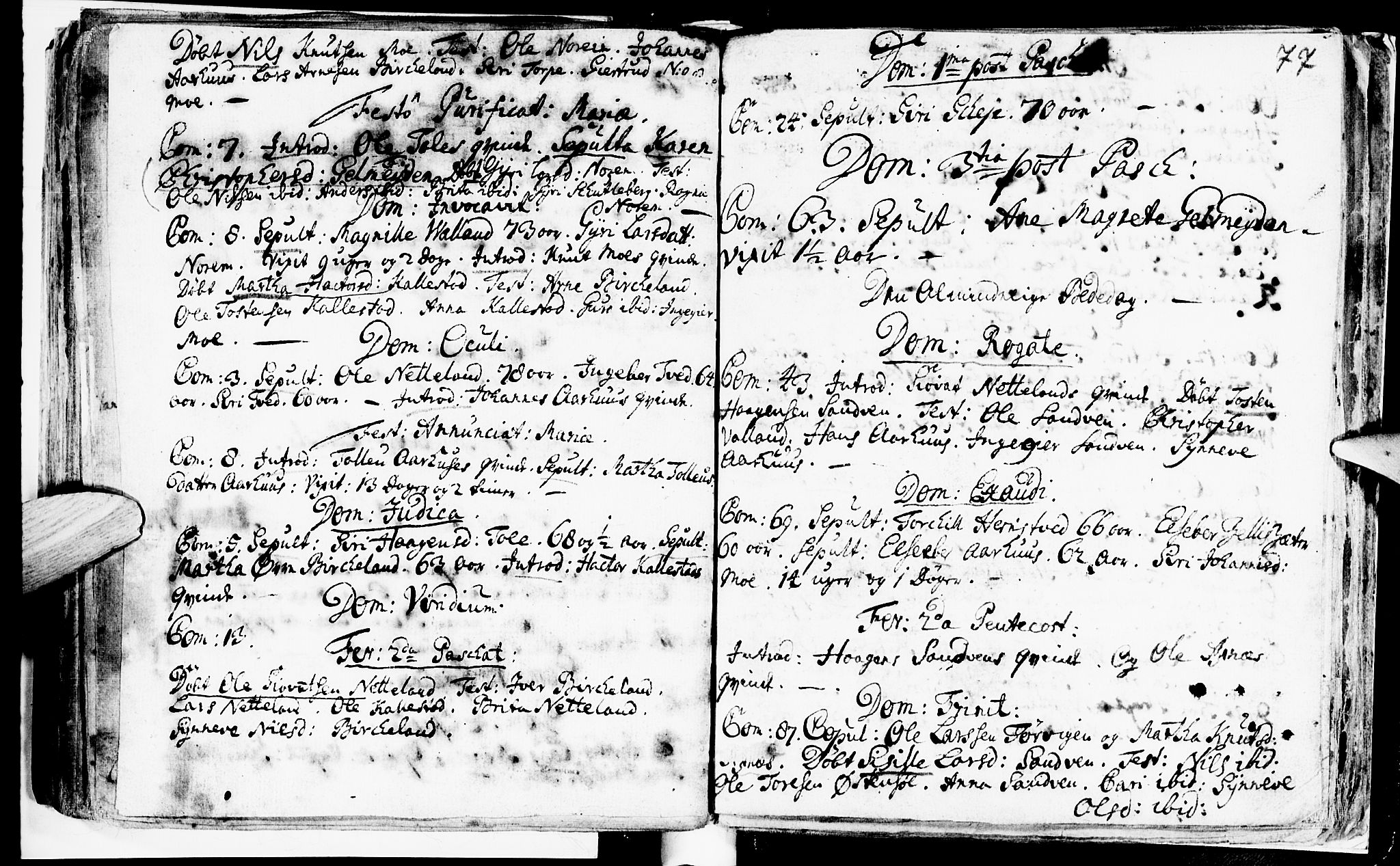 Kvam sokneprestembete, SAB/A-76201/H/Haa: Parish register (official) no. A 2, 1696-1741, p. 77