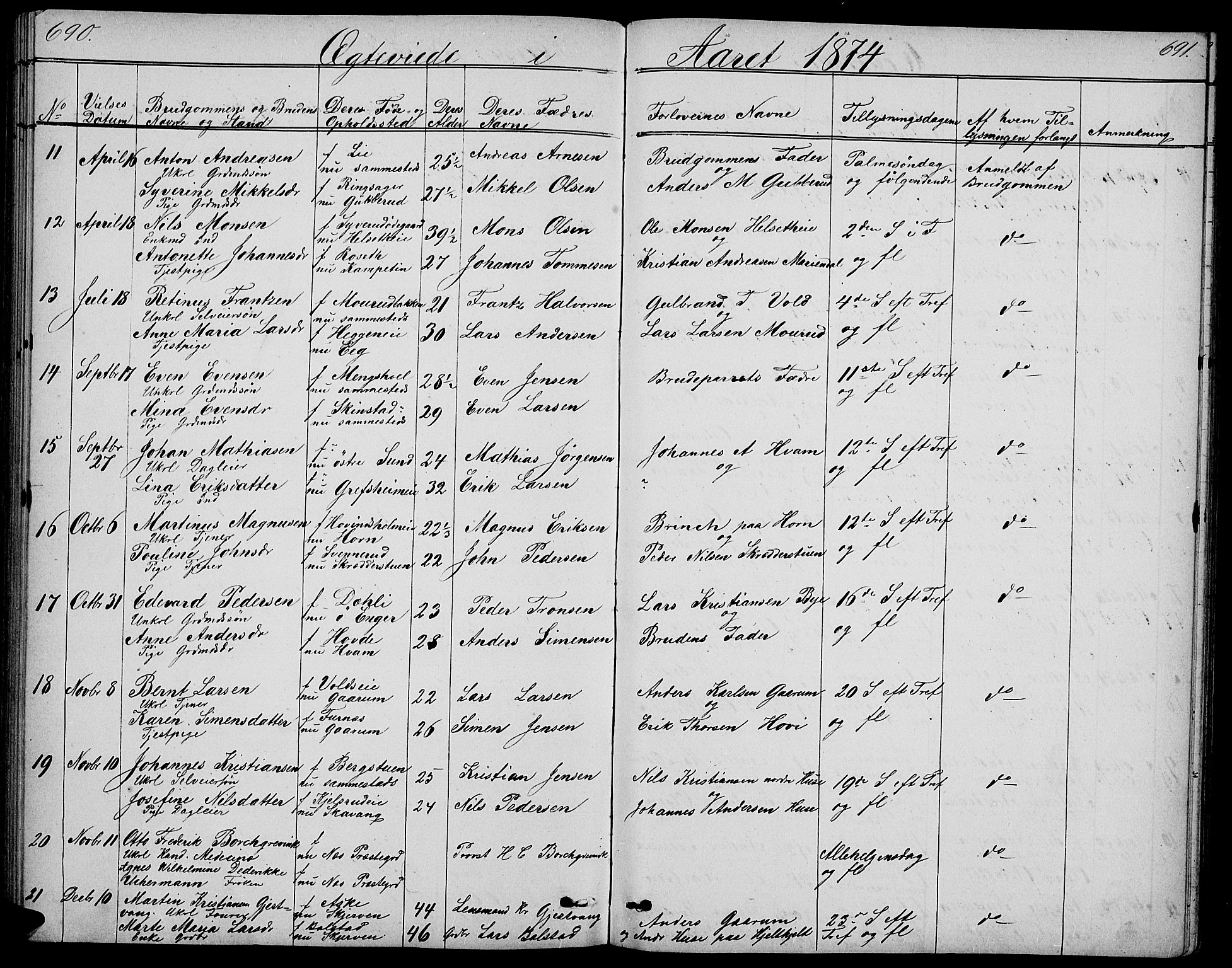 Nes prestekontor, Hedmark, SAH/PREST-020/L/La/L0005: Parish register (copy) no. 5, 1852-1889, p. 690-691