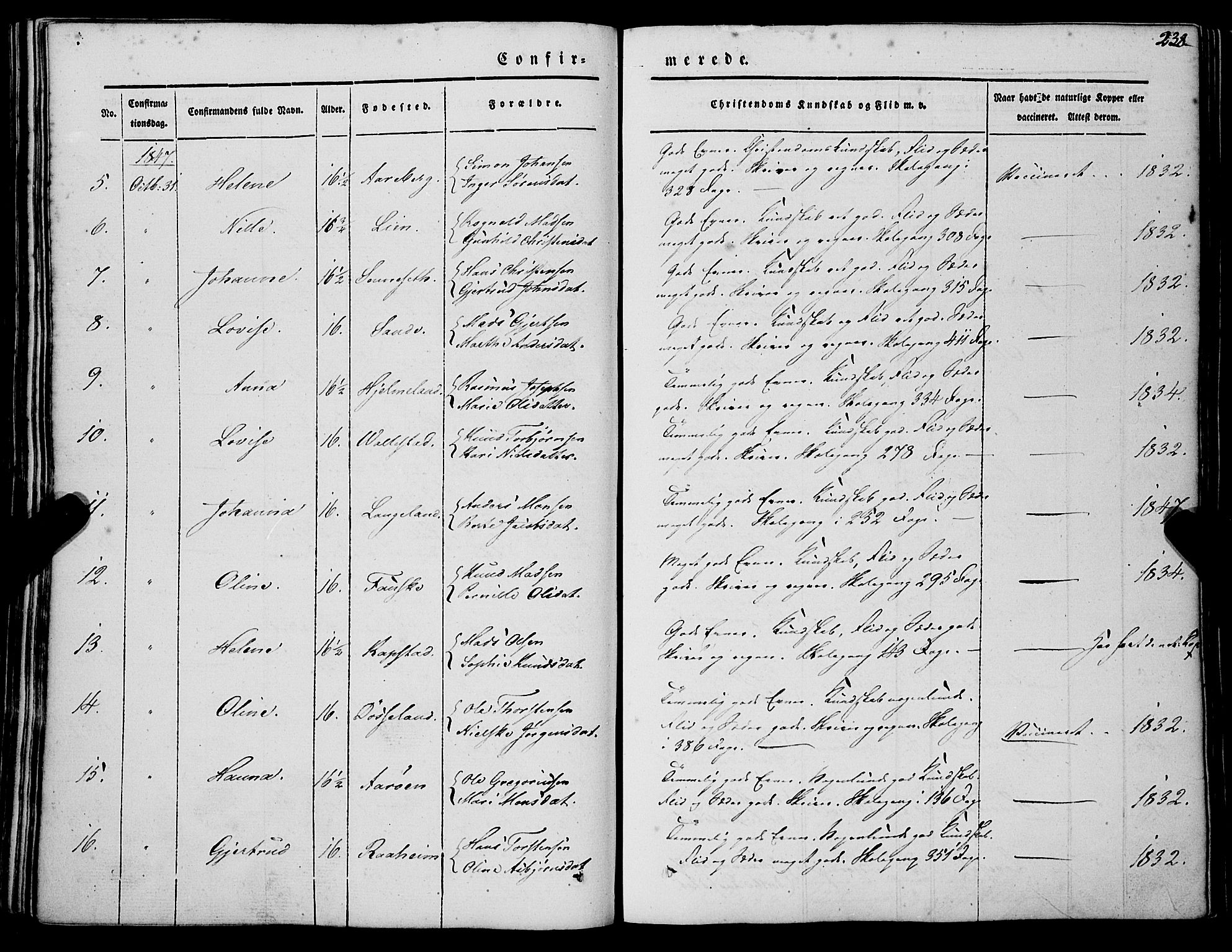 Gaular sokneprestembete, SAB/A-80001/H/Haa: Parish register (official) no. A 4I, 1840-1859, p. 238