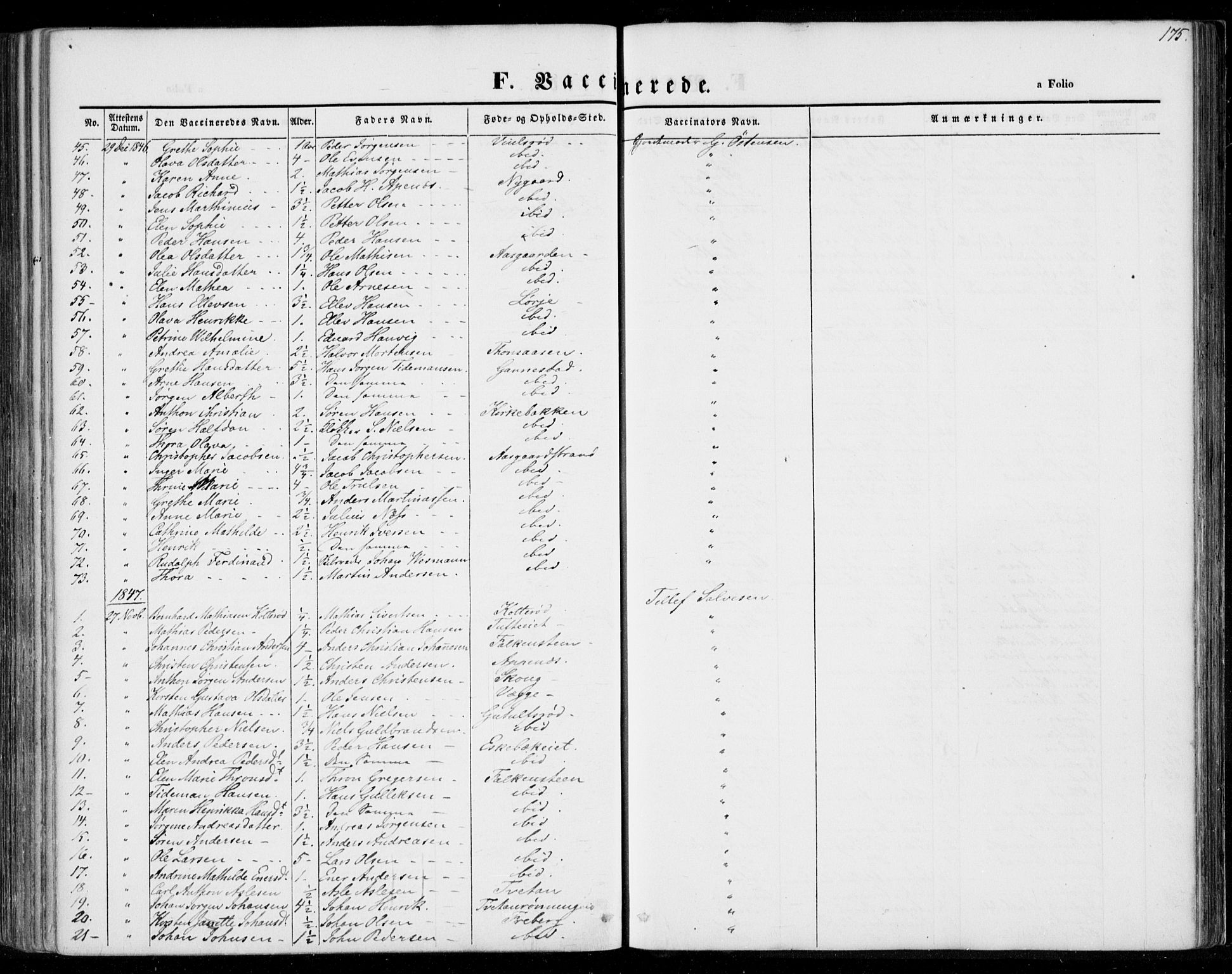 Borre kirkebøker, AV/SAKO-A-338/F/Fa/L0005: Parish register (official) no. I 5, 1845-1851, p. 175