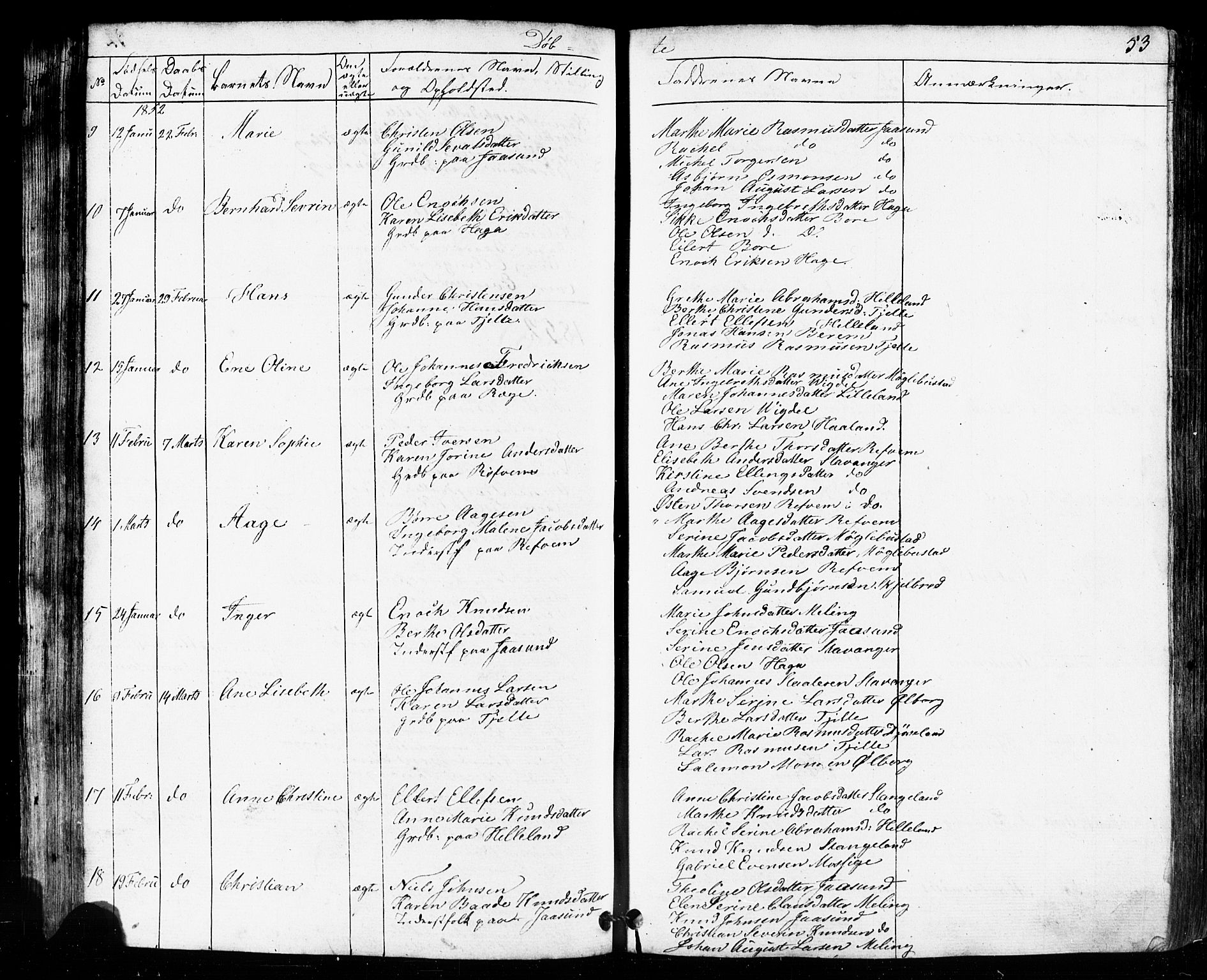 Håland sokneprestkontor, AV/SAST-A-101802/001/30BB/L0002: Parish register (copy) no. B 2, 1845-1872, p. 53