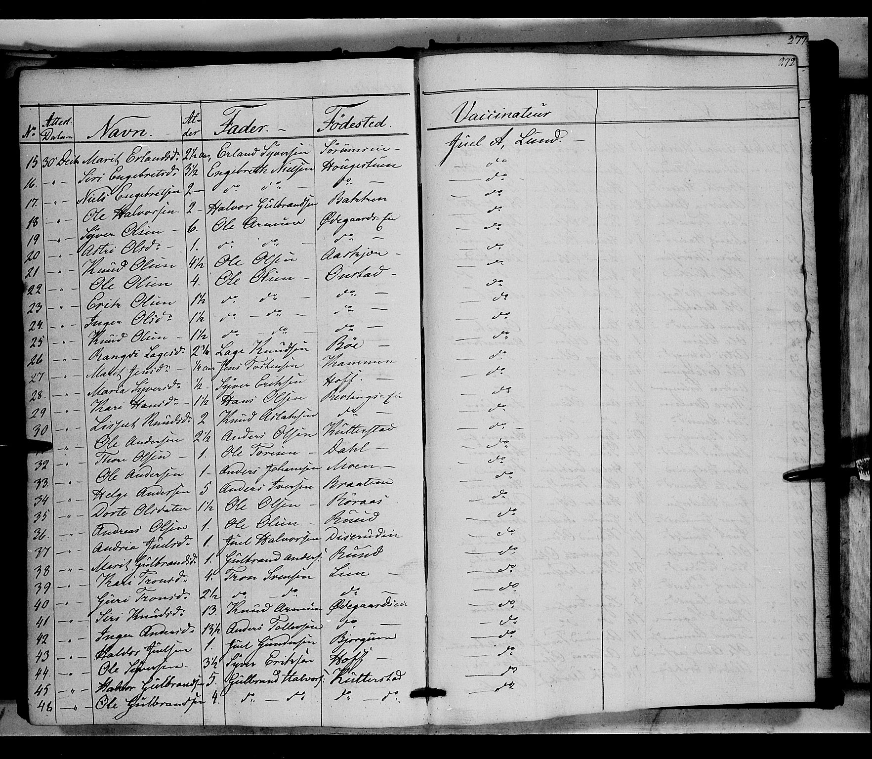 Nord-Aurdal prestekontor, SAH/PREST-132/H/Ha/Haa/L0004: Parish register (official) no. 4, 1842-1863, p. 272