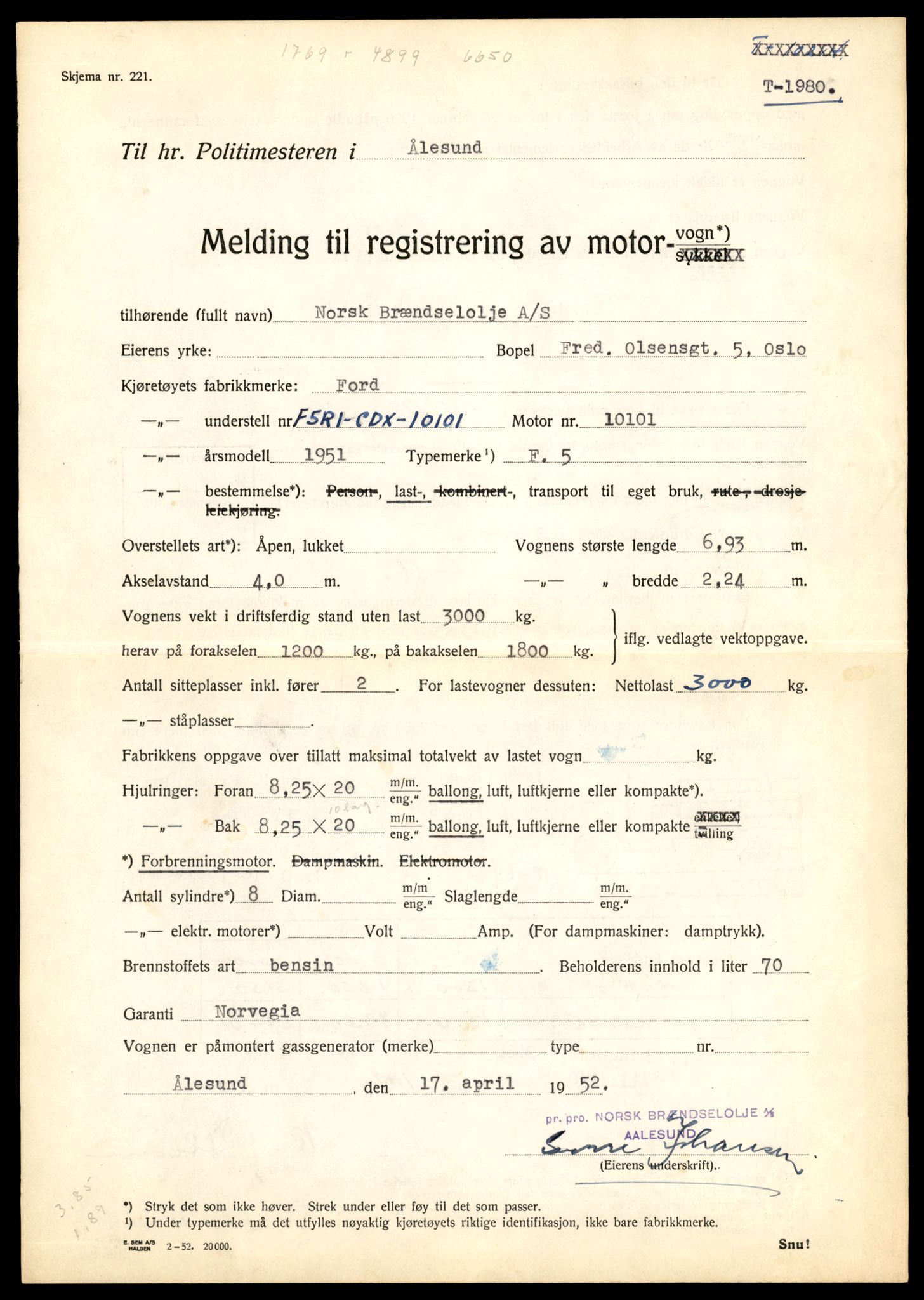 Møre og Romsdal vegkontor - Ålesund trafikkstasjon, AV/SAT-A-4099/F/Fe/L0016: Registreringskort for kjøretøy T 1851 - T 1984, 1927-1998, p. 2767