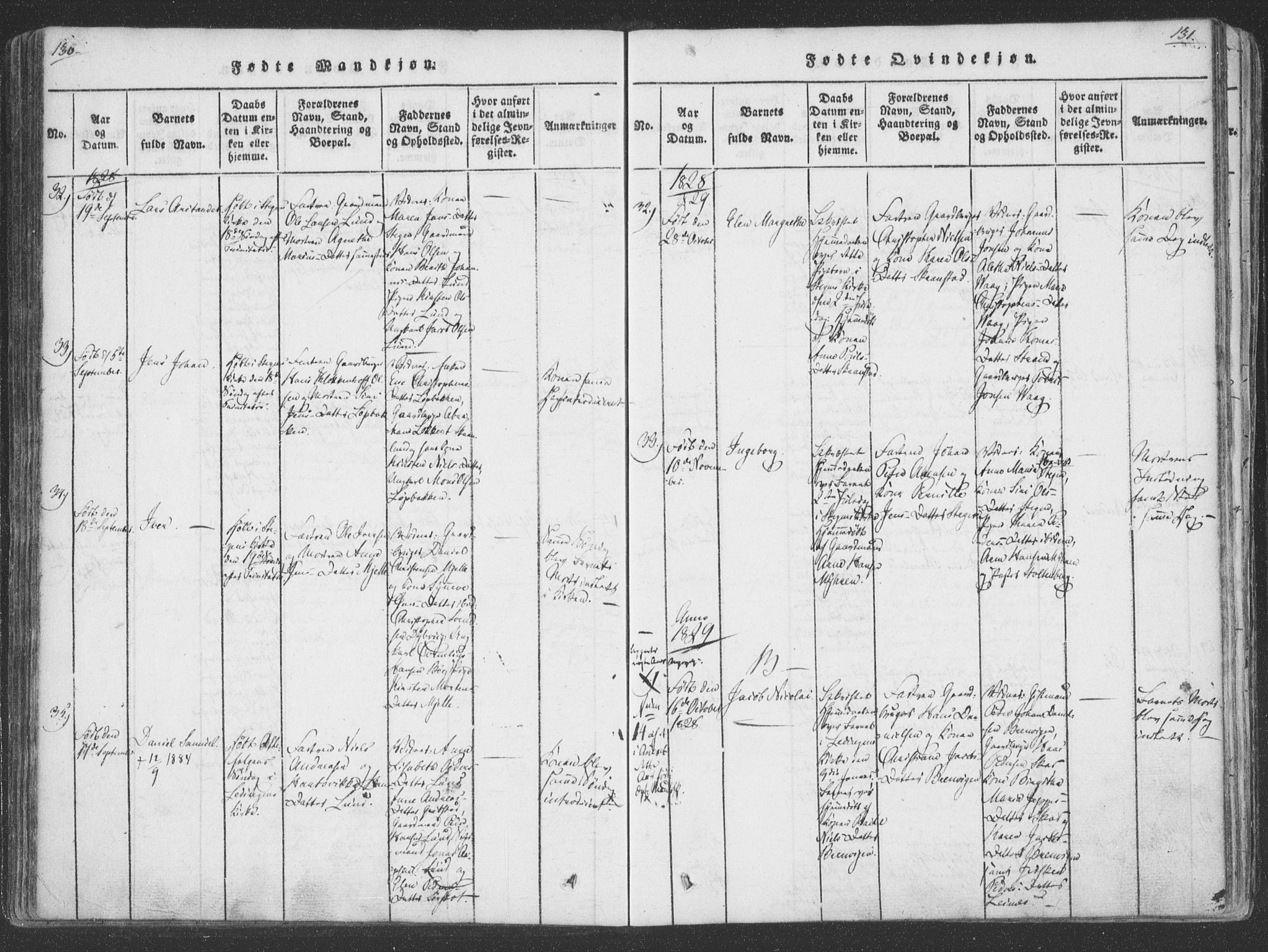 Ministerialprotokoller, klokkerbøker og fødselsregistre - Nordland, SAT/A-1459/855/L0798: Parish register (official) no. 855A06, 1821-1835, p. 130-131