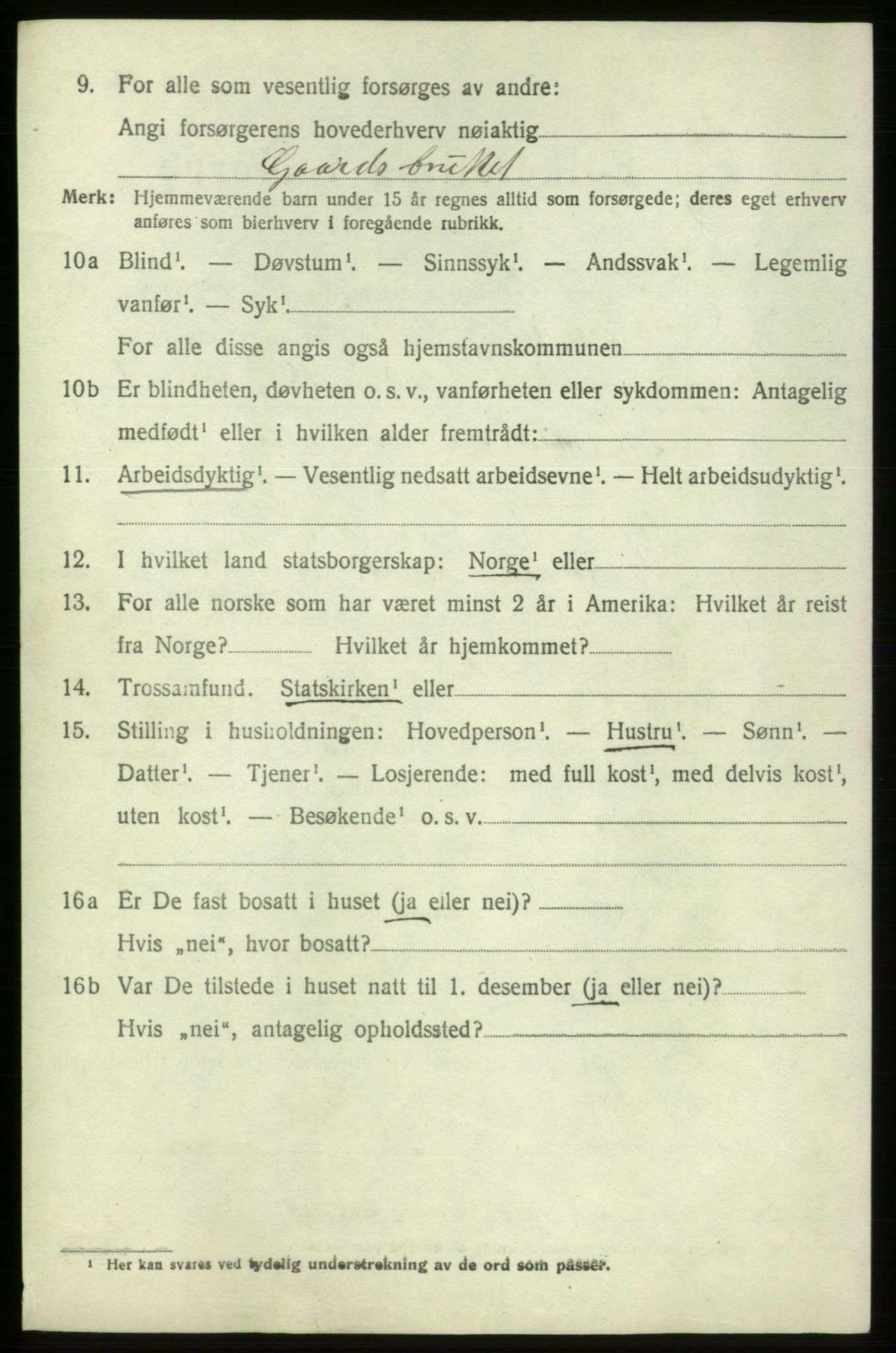 SAB, 1920 census for Bremnes, 1920, p. 6117