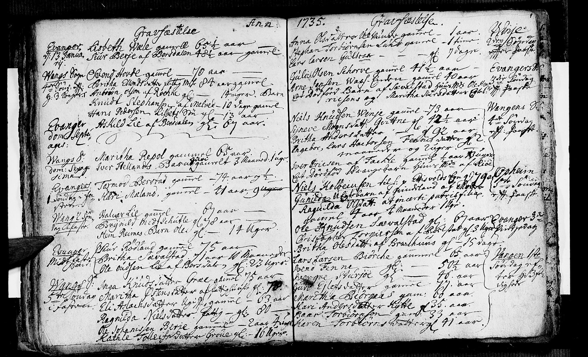 Voss sokneprestembete, AV/SAB-A-79001/H/Haa: Parish register (official) no. A 4, 1732-1736, p. 54