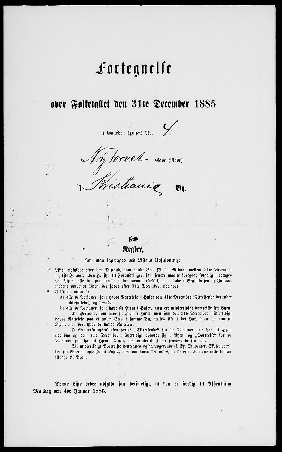 RA, 1885 census for 0301 Kristiania, 1885, p. 291