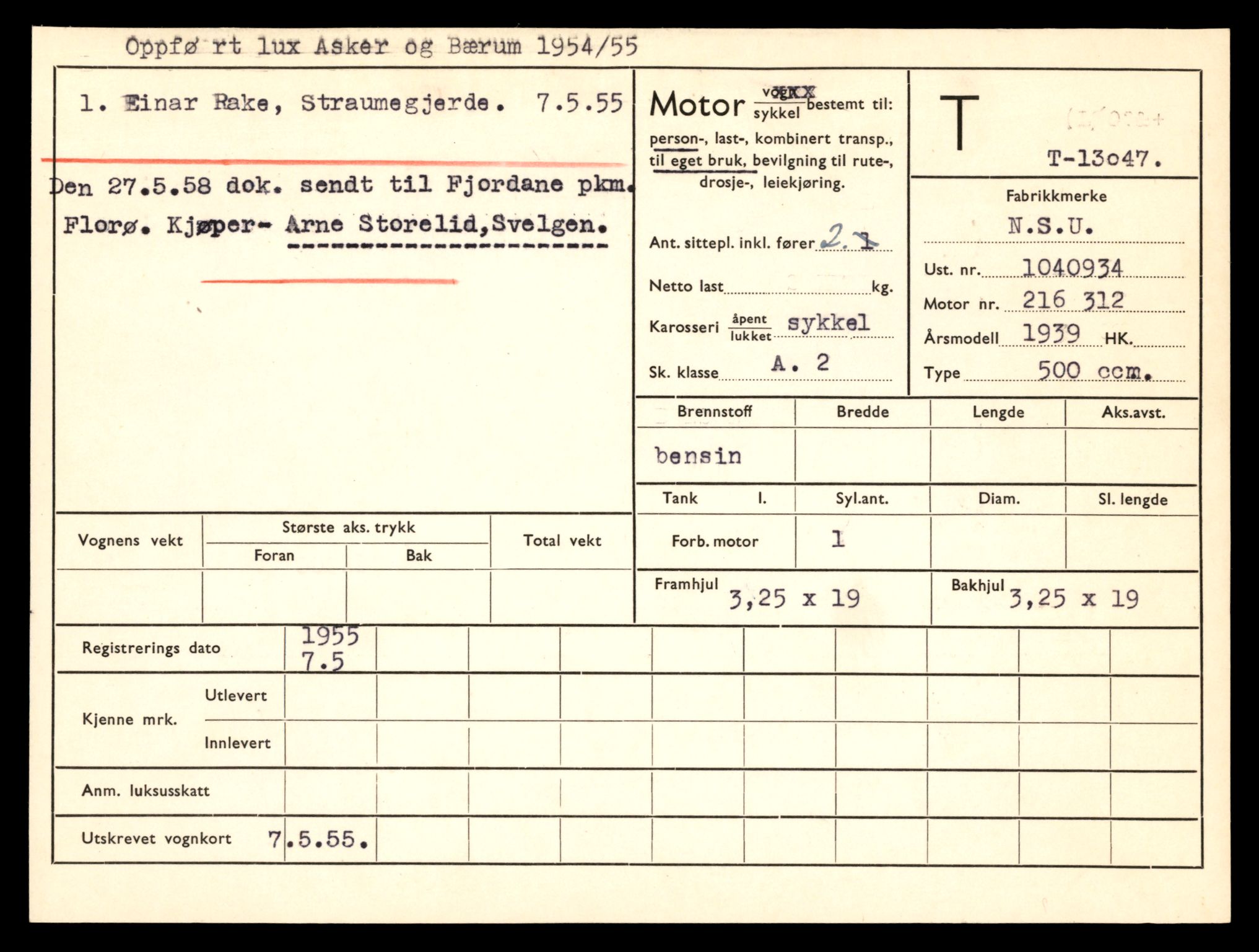 Møre og Romsdal vegkontor - Ålesund trafikkstasjon, AV/SAT-A-4099/F/Fe/L0037: Registreringskort for kjøretøy T 13031 - T 13179, 1927-1998, p. 401