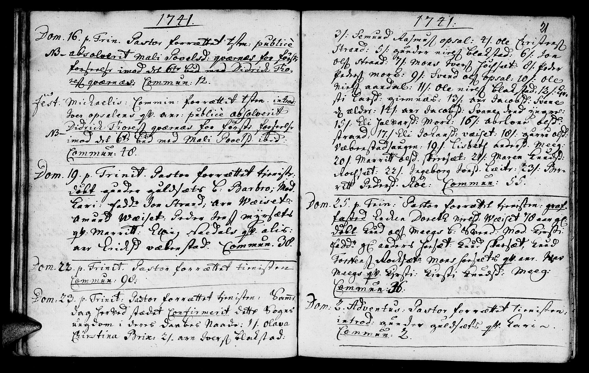 Ministerialprotokoller, klokkerbøker og fødselsregistre - Møre og Romsdal, AV/SAT-A-1454/568/L0797: Parish register (official) no. 568A06, 1731-1760, p. 21