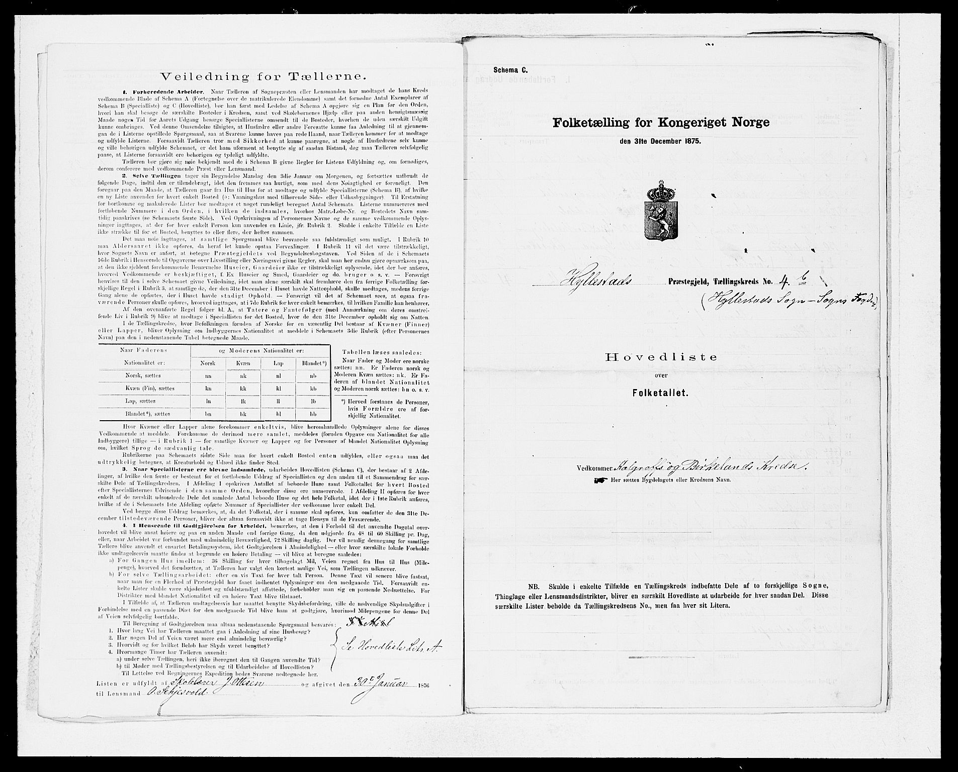 SAB, 1875 census for 1413P Hyllestad, 1875, p. 6